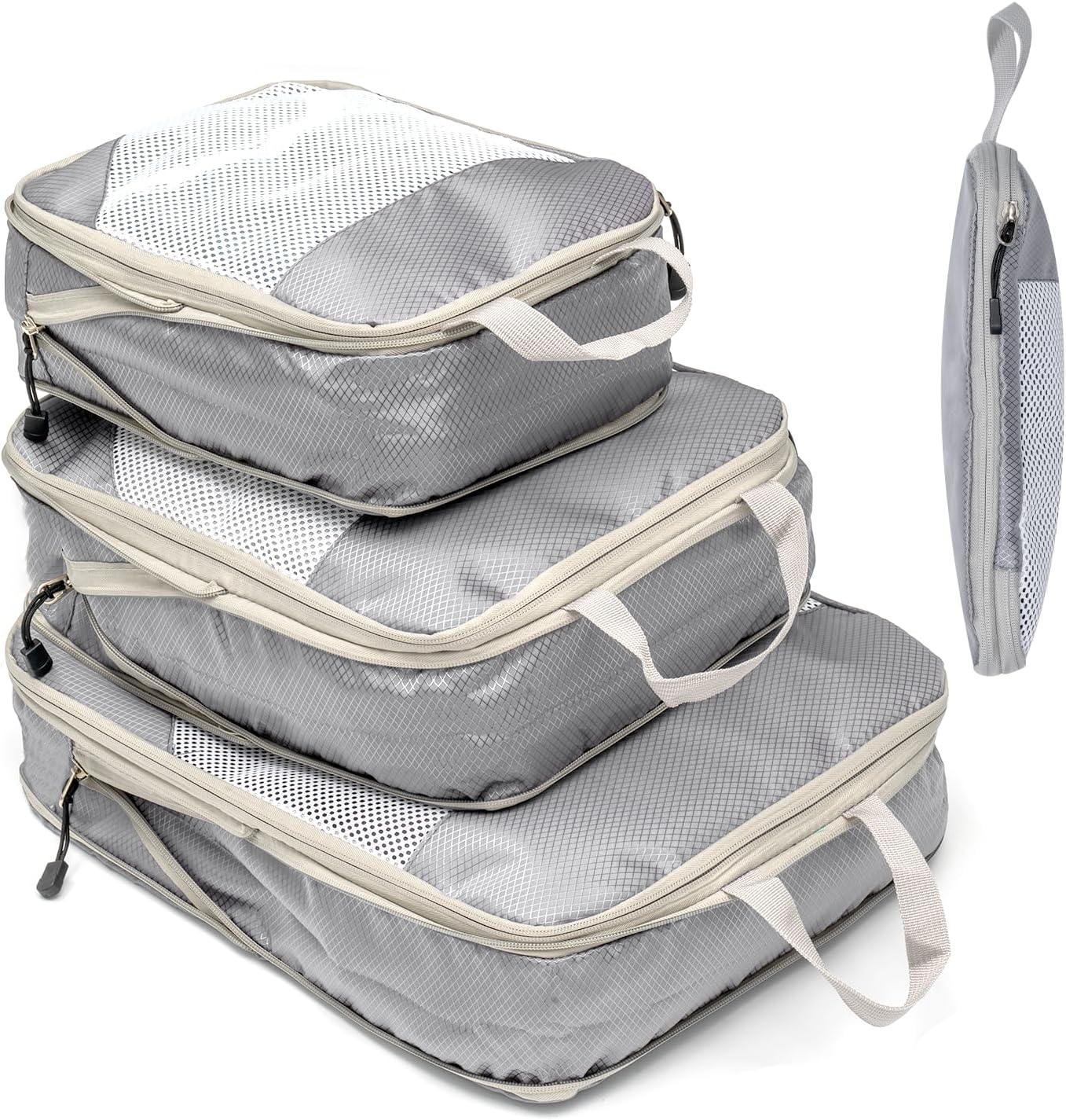 Detalle de Organizador Maleta Compression Cubes 3 piezas Gris