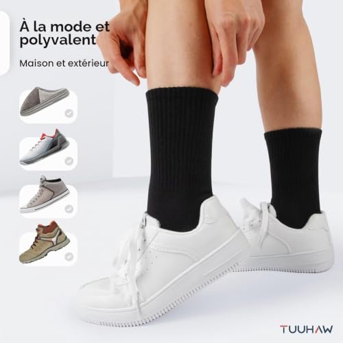 Detalle de TUUHAW Chaussettes Homme 43-46 Noir – Sport, Tennis et Course