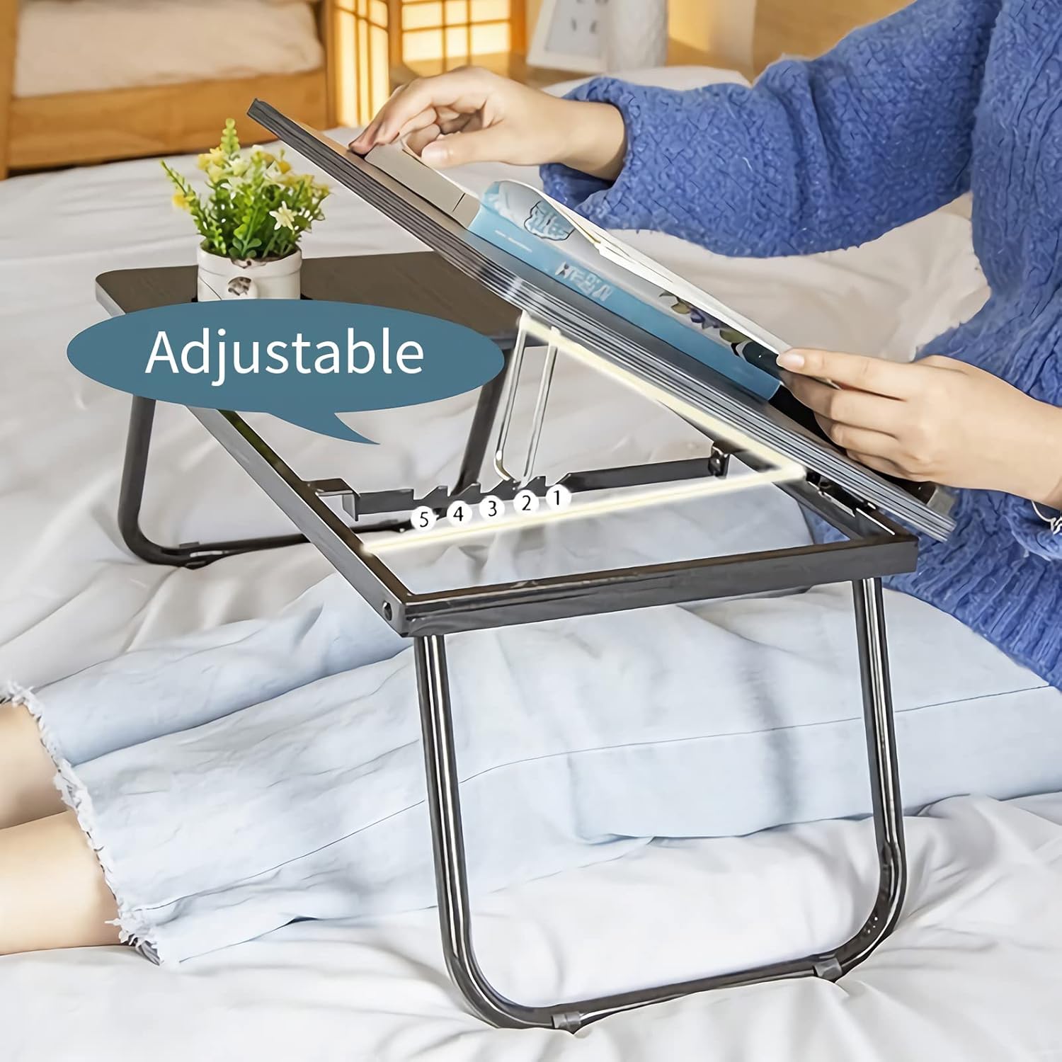 Detalle de Laptop Desk Foldable Bed Table 32x64 cm