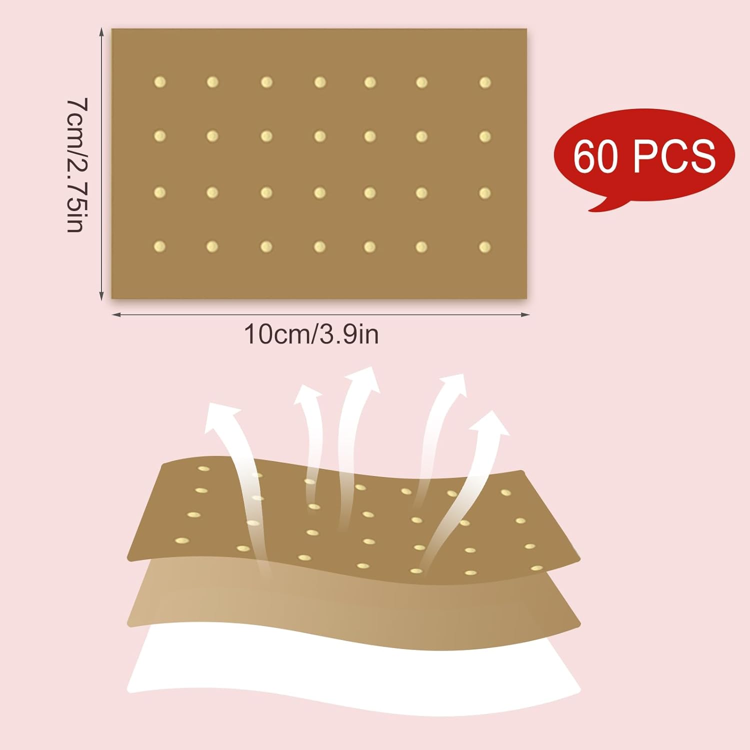 Detalle de Tiger Schmerzlinderung Patch – 60 Pads zur Wärmebehandlung für Rücken, Schulter, Nacken und Knie