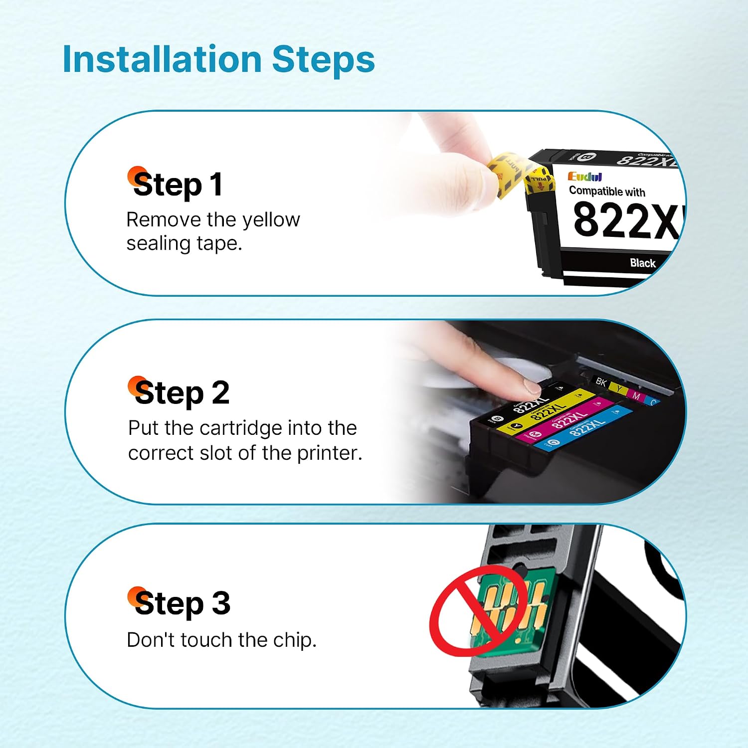 Detalle de Eudul Remanufactured Ink Cartridges 822XL