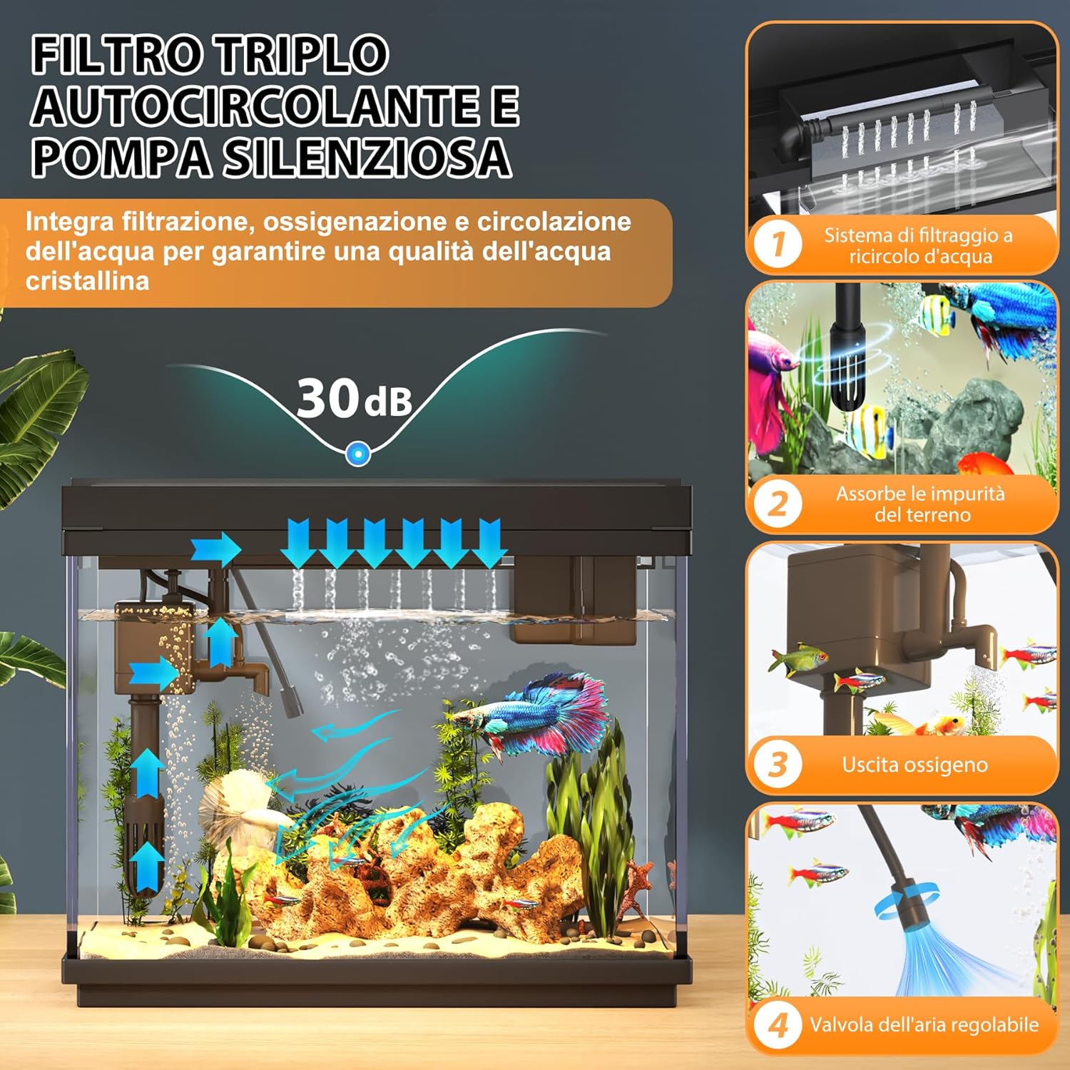 Thumbnail 2 de Vehipa Acquario Completo 9L per pesci rossi 🐟