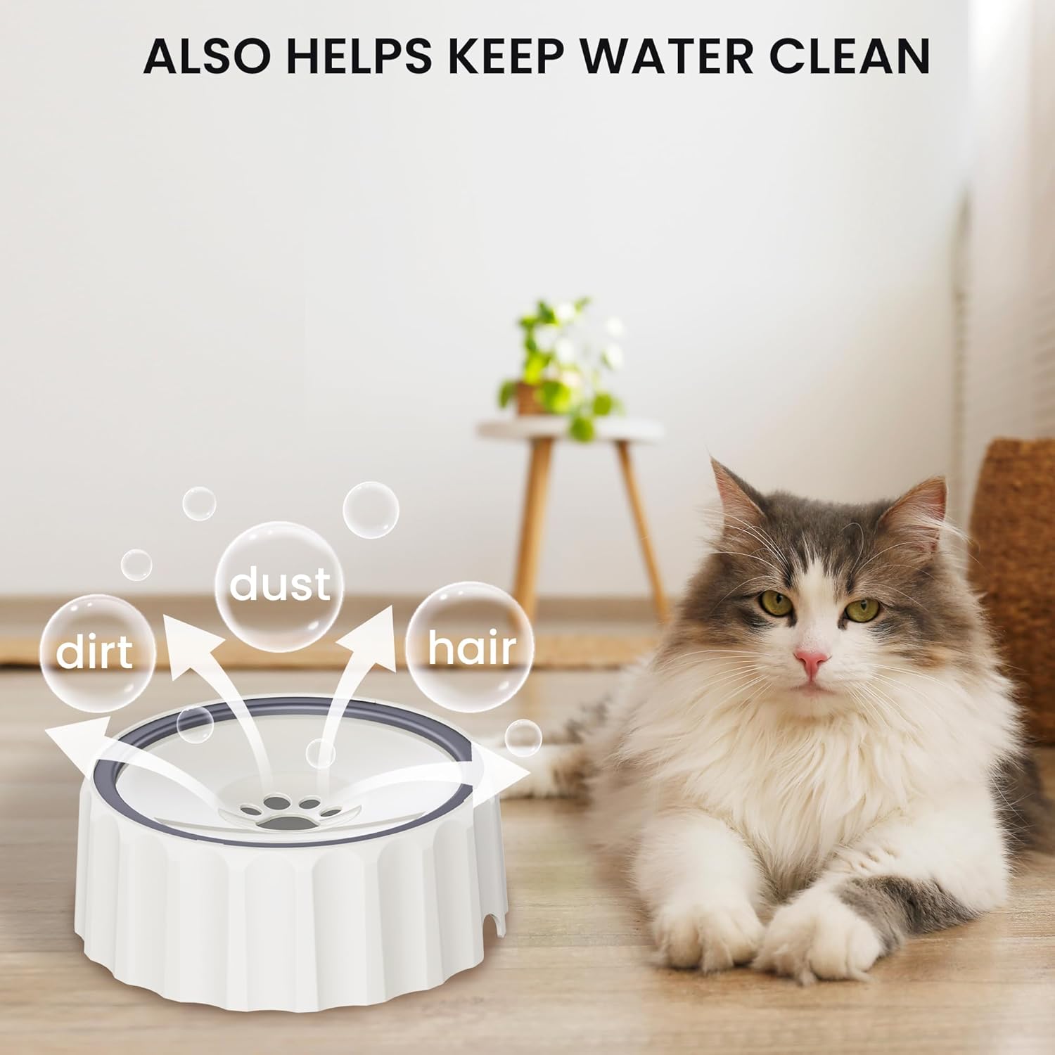 Thumbnail 5 de Non Spill Dog Water Bowl: Slow-Drink, Splash-Free 2L/70oz Pet Water Bowl for Dogs & Cats