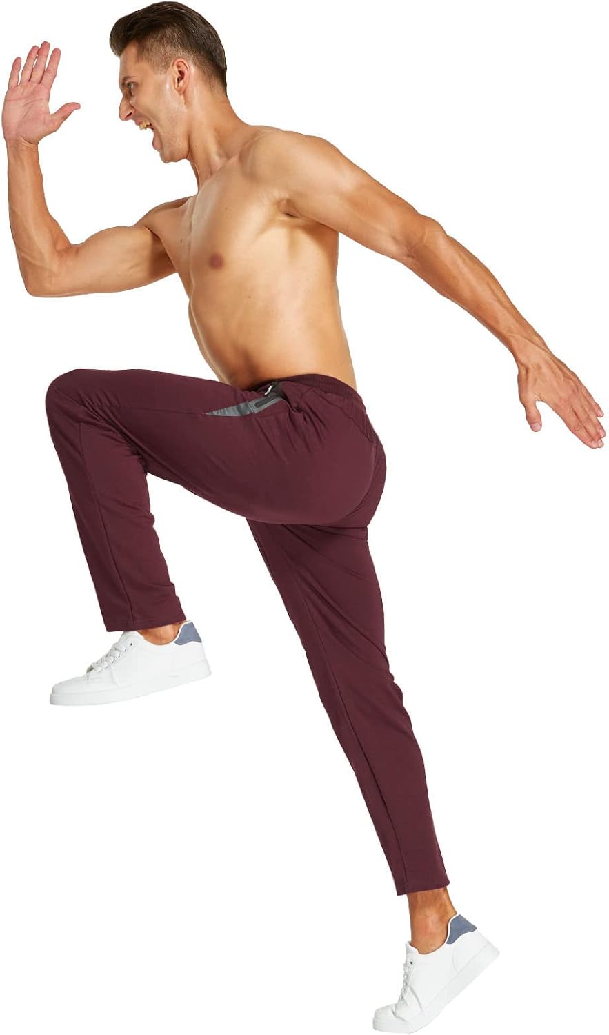 Thumbnail 3 de JustSun joggingbroek voor heren van katoen met stretch en ritszakken