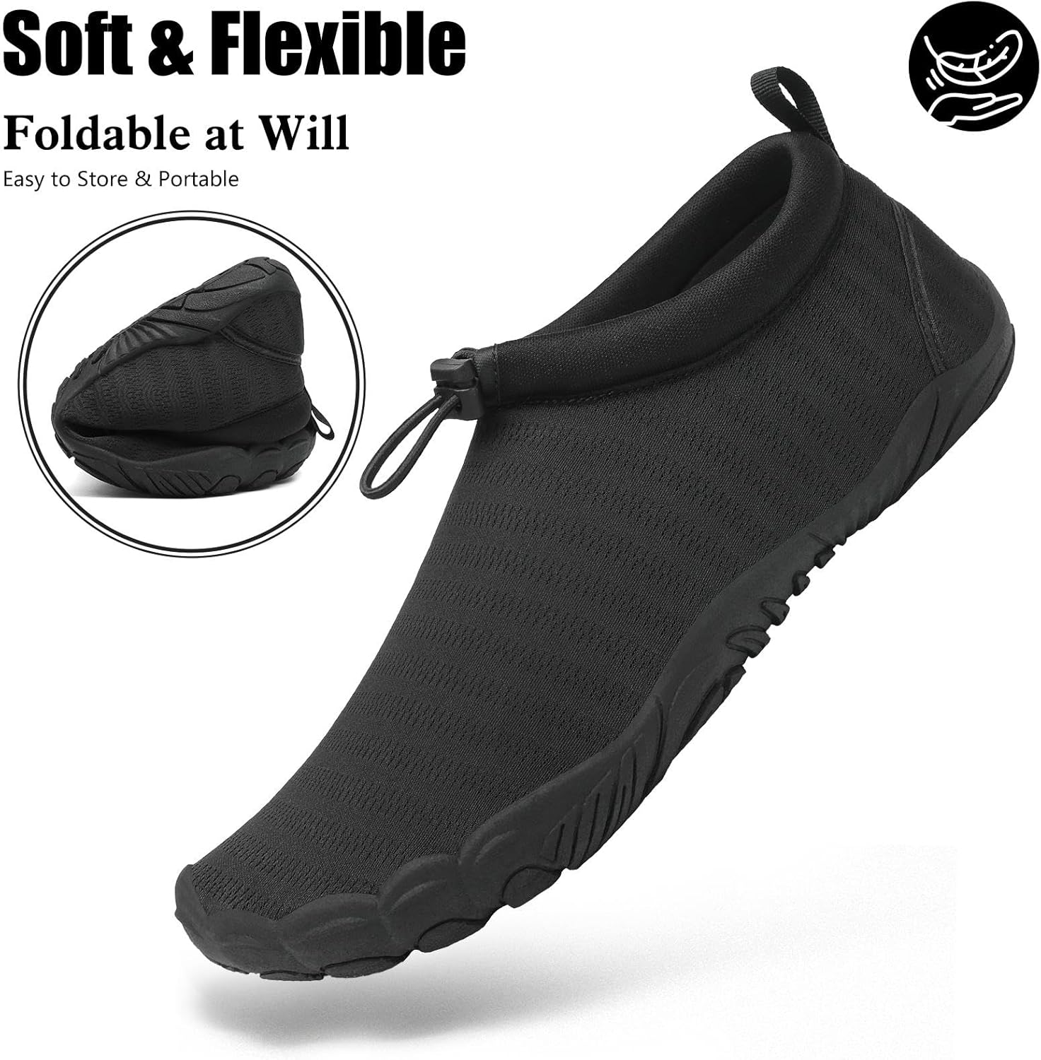 Detalle de Mishansha Badeschuhe Unisex – atmungsaktiv, schnelltrocknend und rutschfest für Strand, Wasser und Outdoor