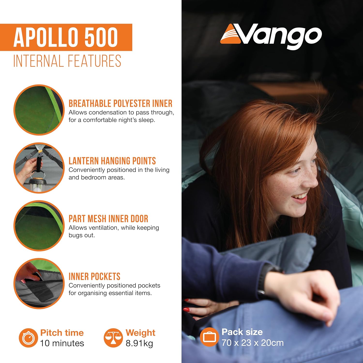 Detalle 1 de Apollo 500 Family Tent for 5