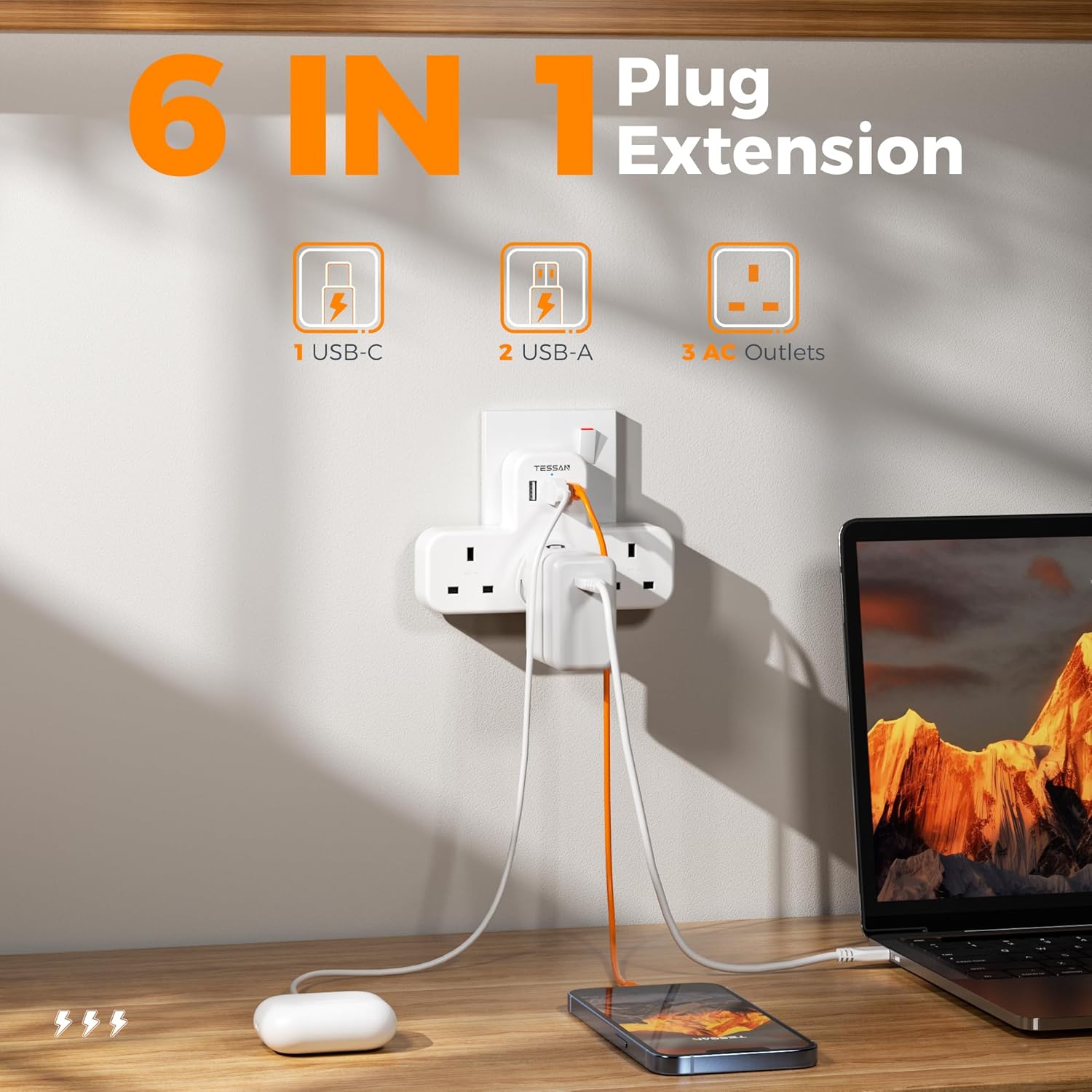 Detalle 2 de TESSAN Plug Adapter 3250W
