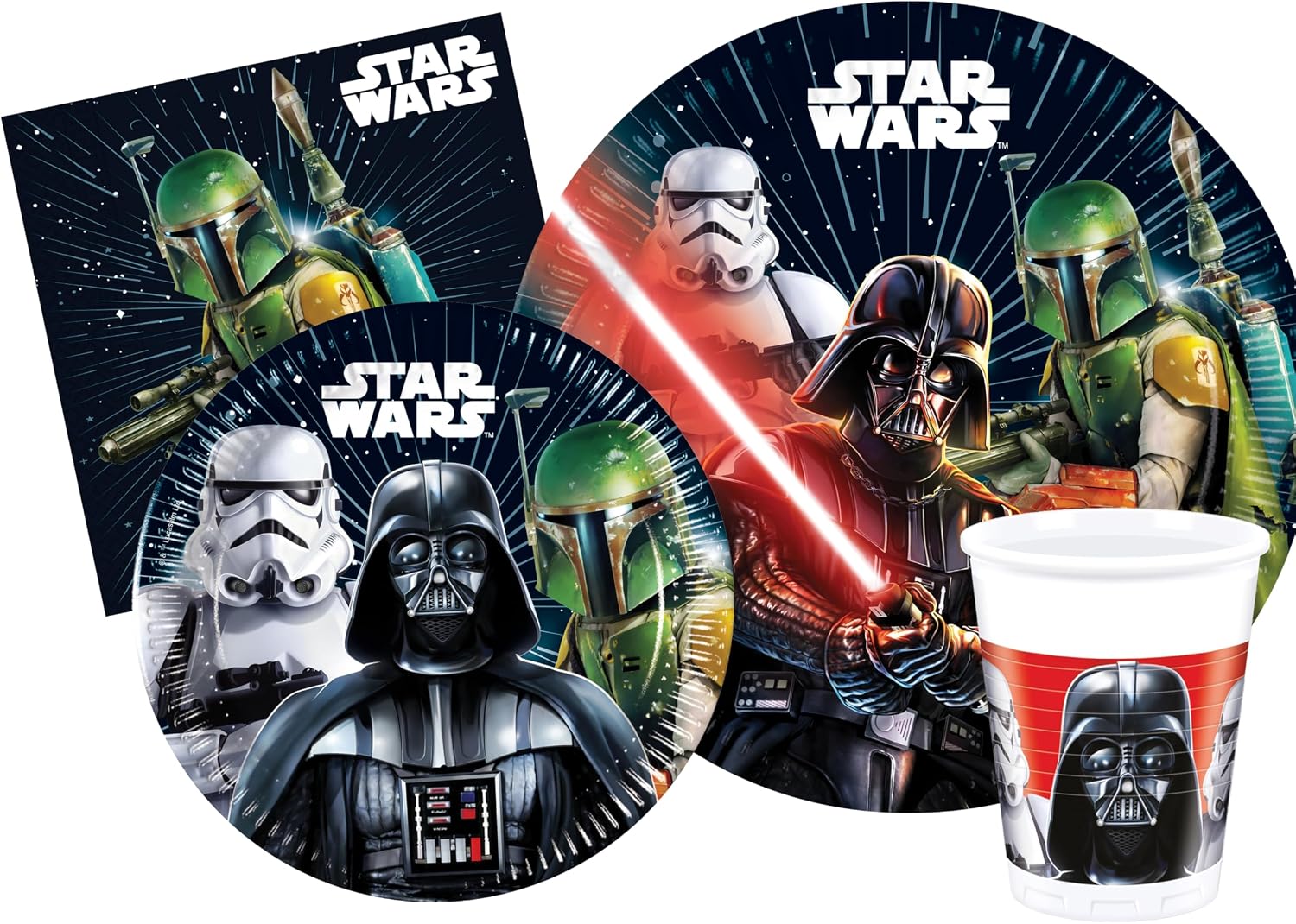 Detalle de Ciao AZ072 Star Wars Galaxy – papierowy zestaw stołowy na 24 osoby, 112 elementów