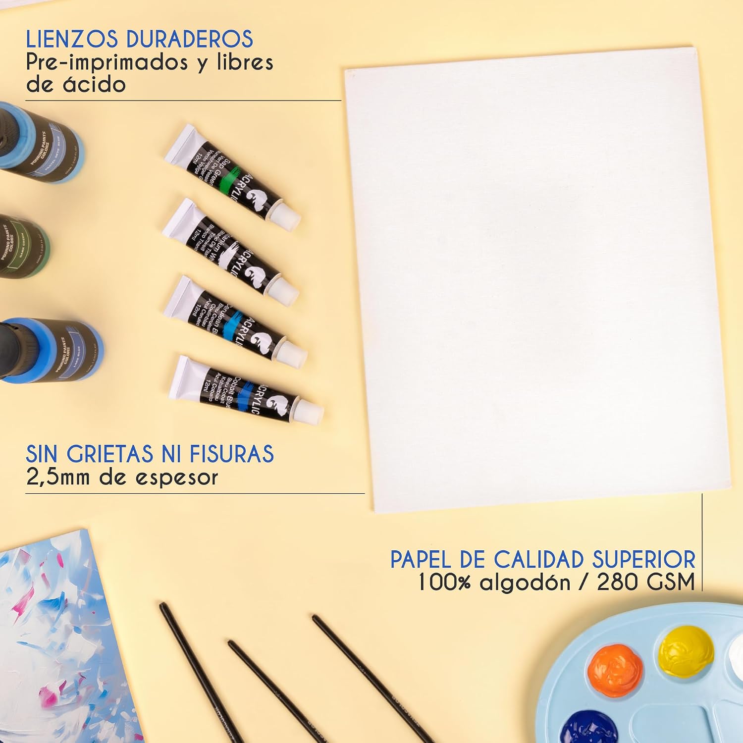 Detalle de Zenacolor Set 10 lienzos 13x18 cm