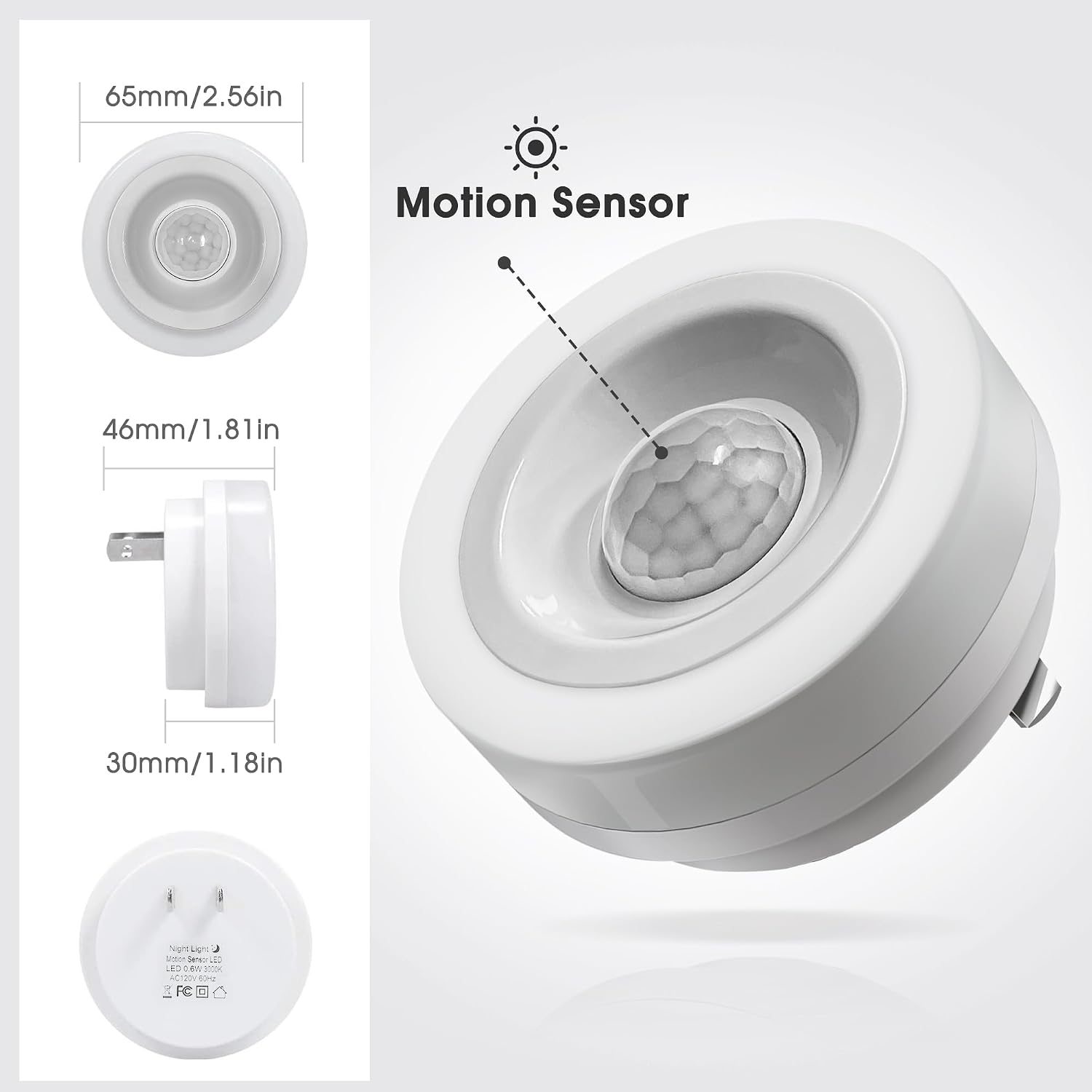 Thumbnail 6 de Briignite WL002 Red Motion Sensor Plug-In LED Night Lights, 2-Pack