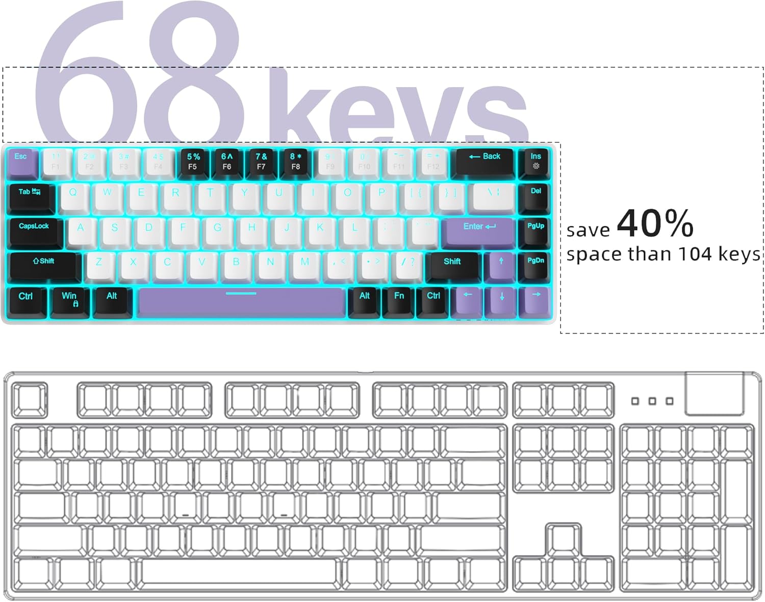 Thumbnail 5 de MageGee MK-Box 68-key 60% mechanical keyboard