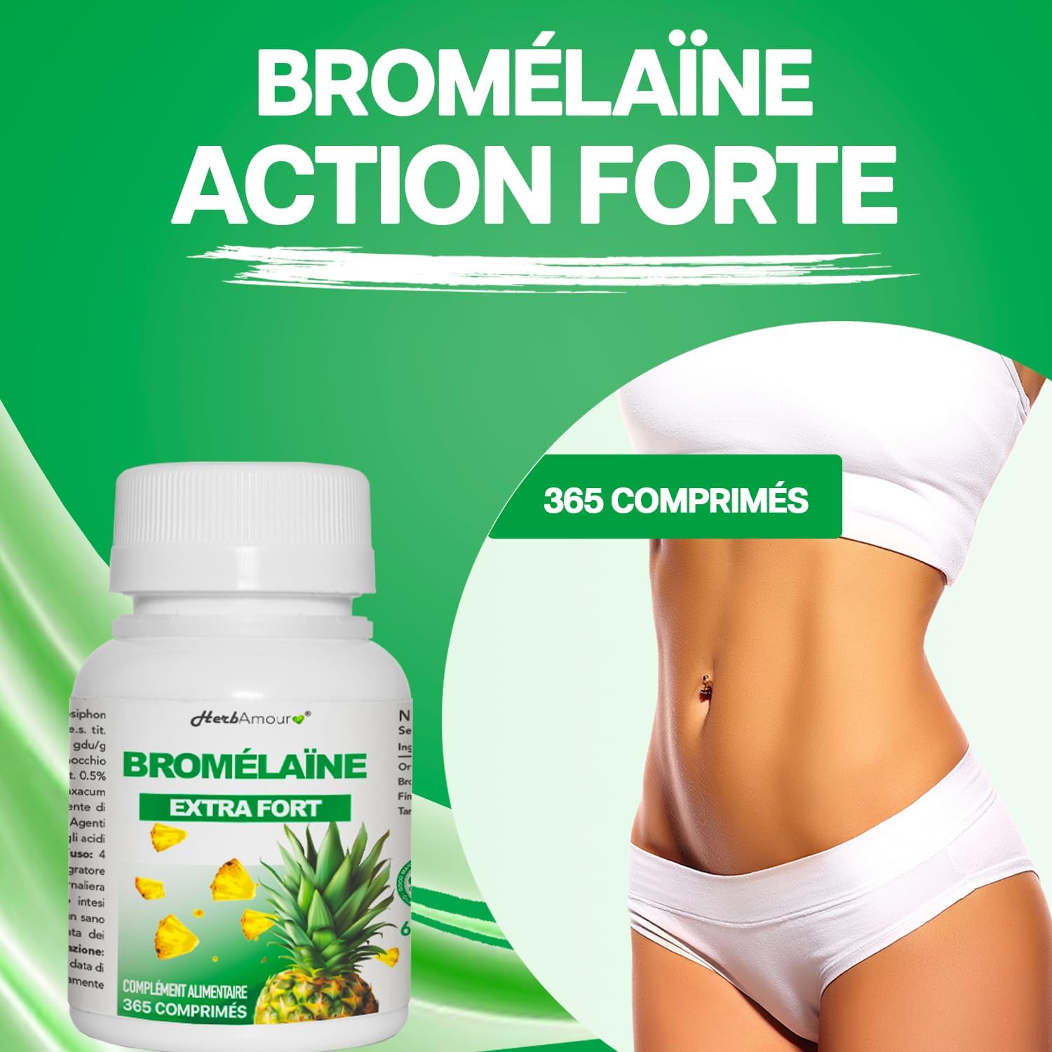 Thumbnail 3 de BROMÉLAÏNE d’Ananas — 365 comprimés haute dose, végan et 100% Italien