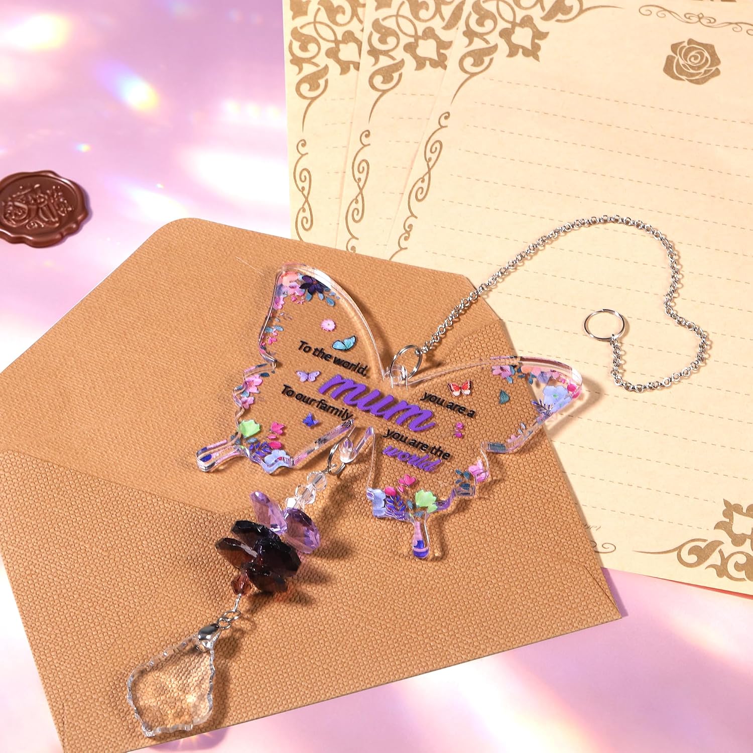 Detalle de Yimomoyi Acrylic Butterfly Suncatcher