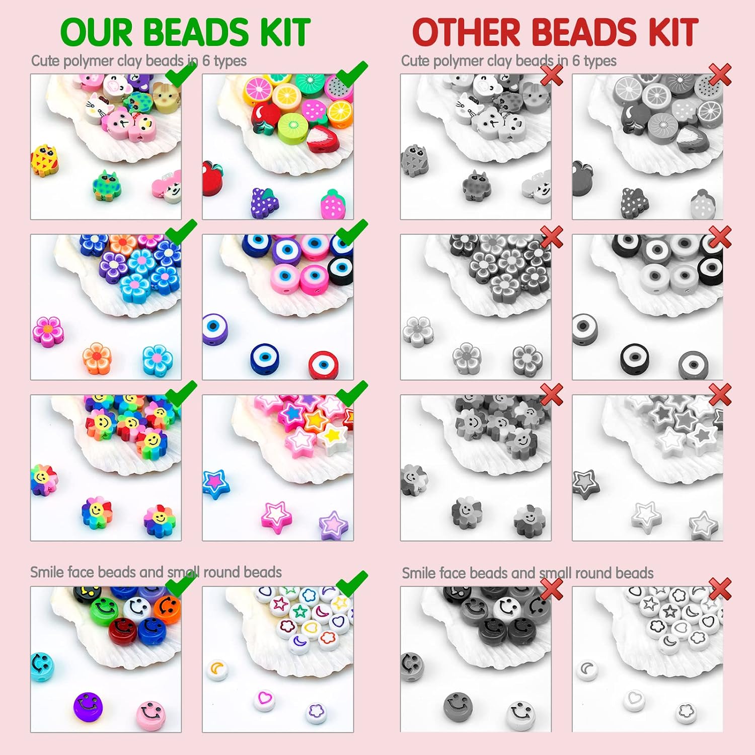 Detalle 2 de Dowsabel RXZ03 Bracelet Making Kit with Letter, Pony & Polymer Clay Beads