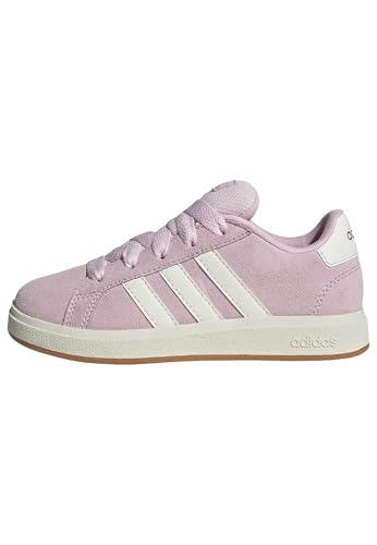 Detalle de adidas Mixte Enfant Grand Court 00S – Chaussures enfant en cuir suede Clear Pink/Off White/Gum, 35 EU
