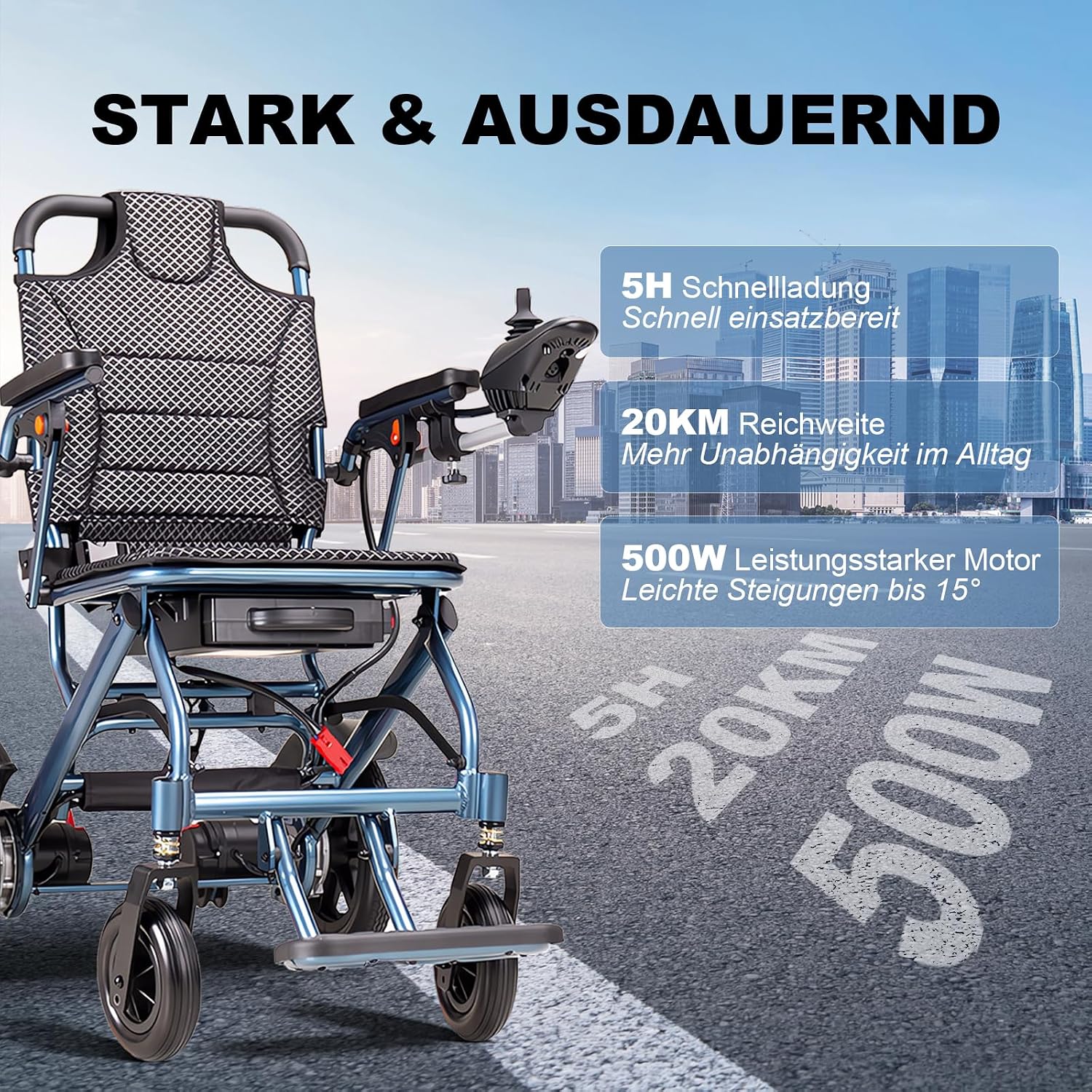 Detalle de D04 Elektrischer Rollstuhl faltbar 150 kg