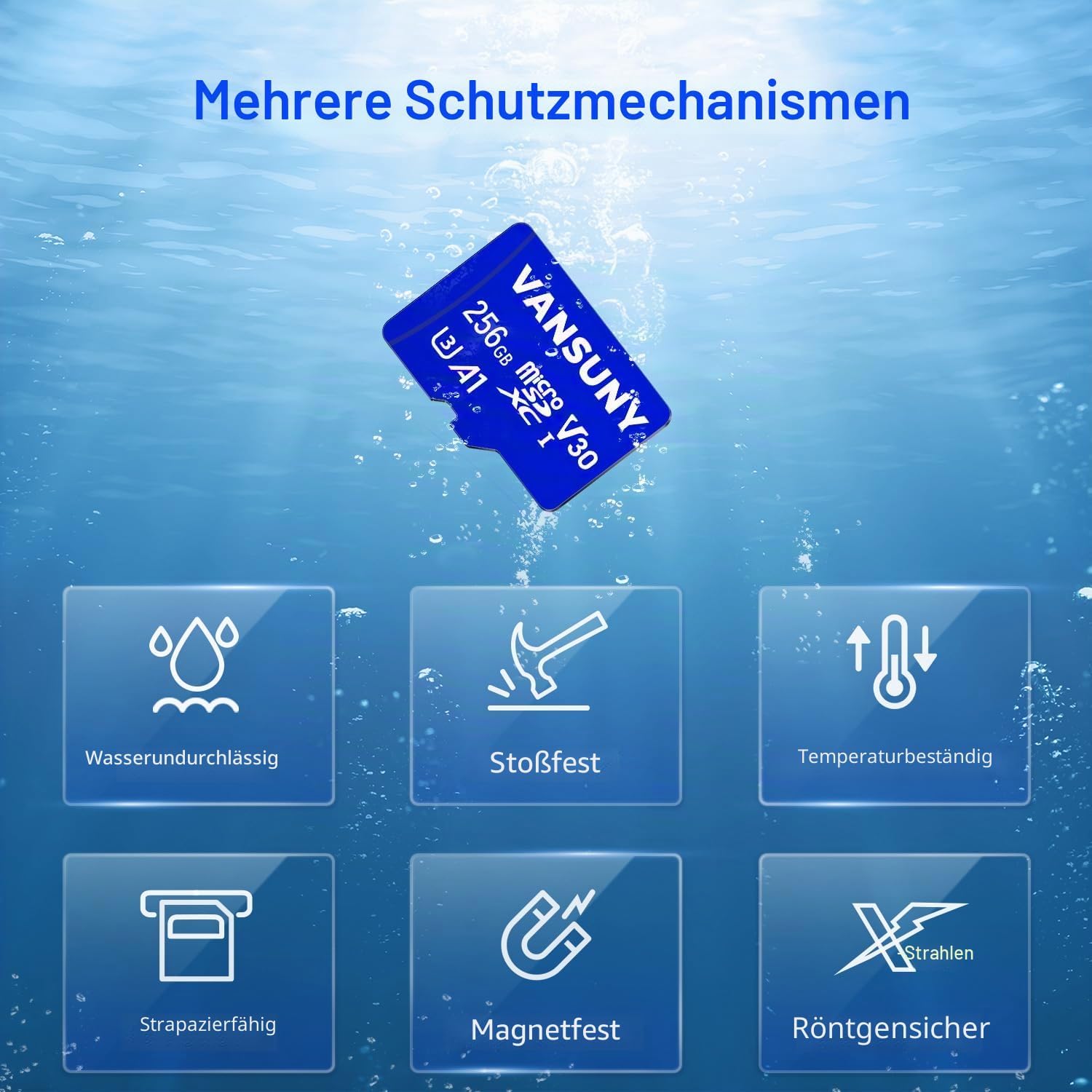 Thumbnail 6 de Vansuny Micro SD Karte 256 GB – UHS-I, U3, A1, V30 mit SD Adapter