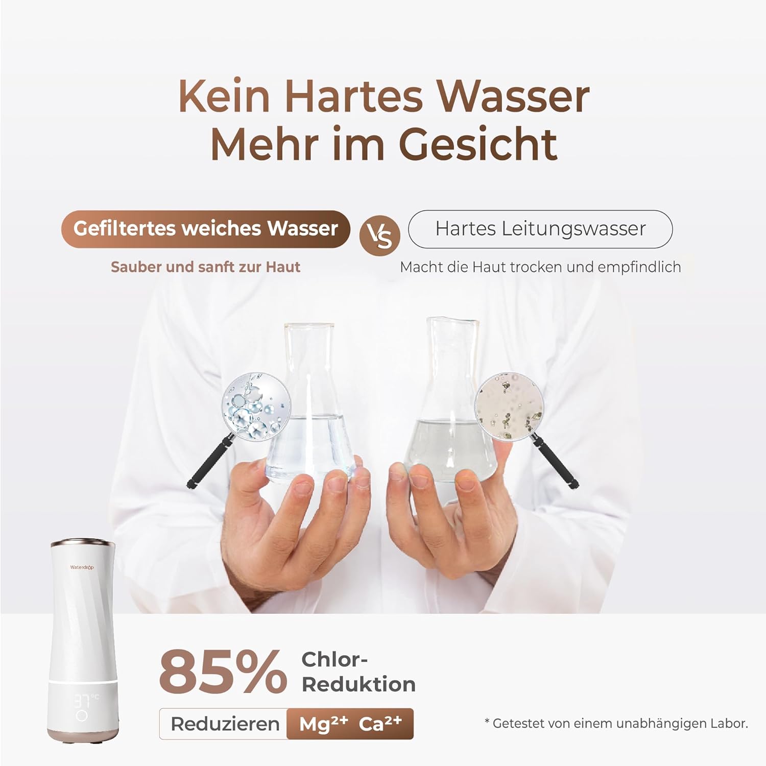 Detalle de Waterdrop Gesichtsreinigungsgerät BFC2 Filtersystem – Weiches Wasser, tiefe Reinigung und Feuchtigkeitsboost