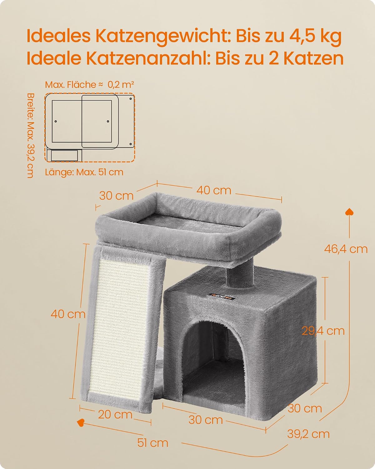 Thumbnail 5 de Feandrea PCT010GD01 Katzenkratzbaum 46,4 cm