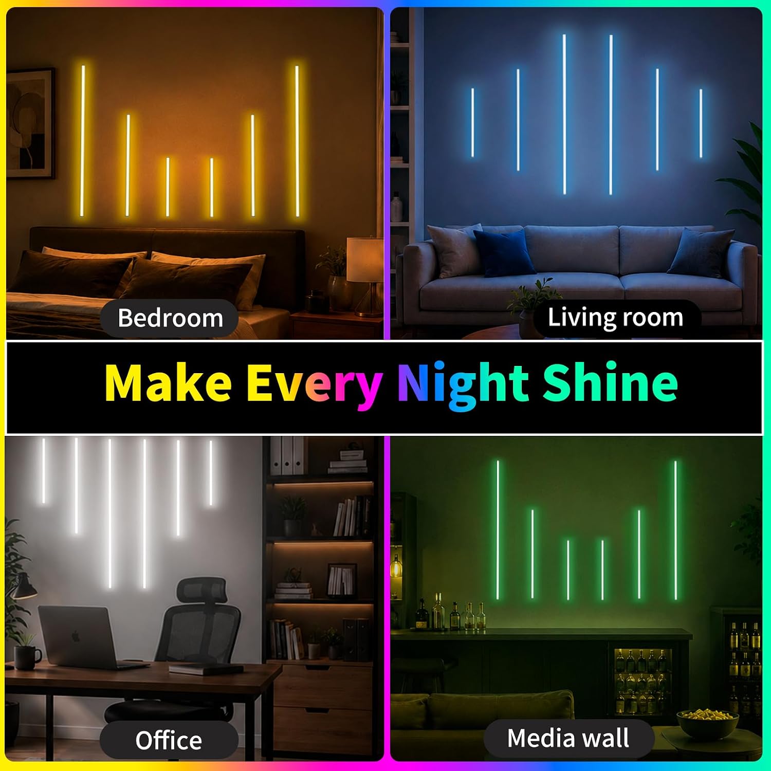 Thumbnail 6 de INCARLED INCAR-Wall-6pcs-RGB LED Wall Lights, 6-Piece Dimmable RGB Set
