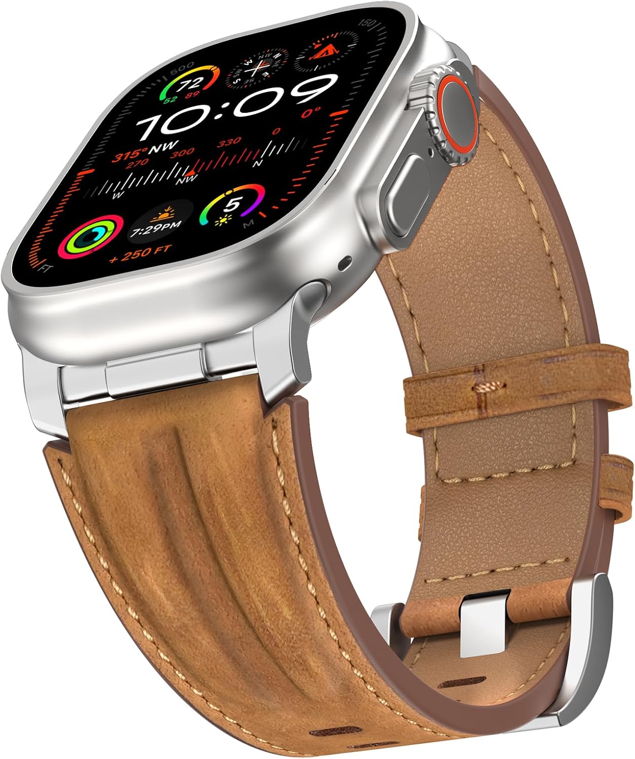 Detalle de Bouixel leather Apple Watch strap 49mm