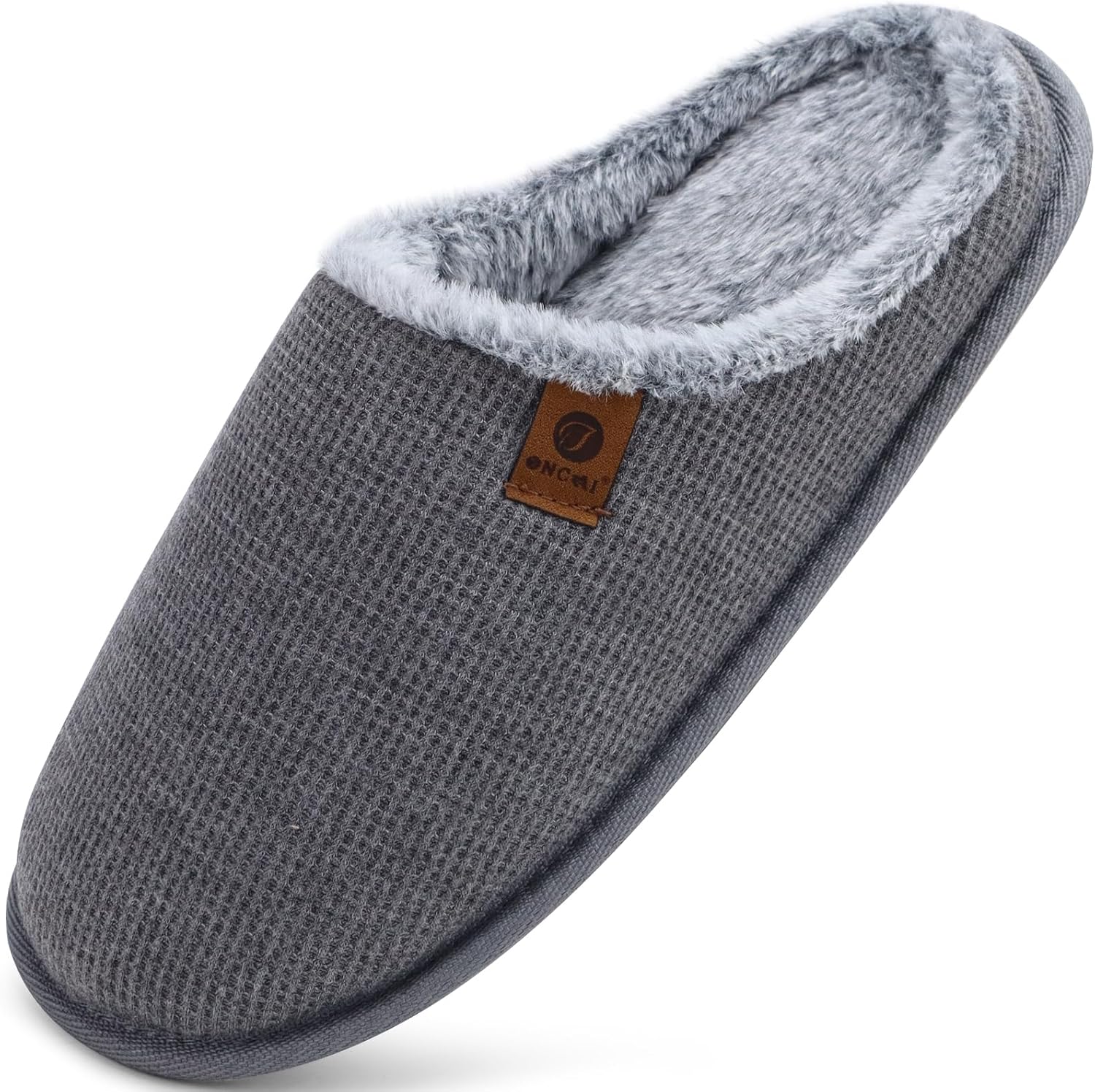 Thumbnail 6 de ONCAI Men’s House Slippers with Memory Foam Cushion, Faux Fur Lining and Non-Slip Rubber Soles