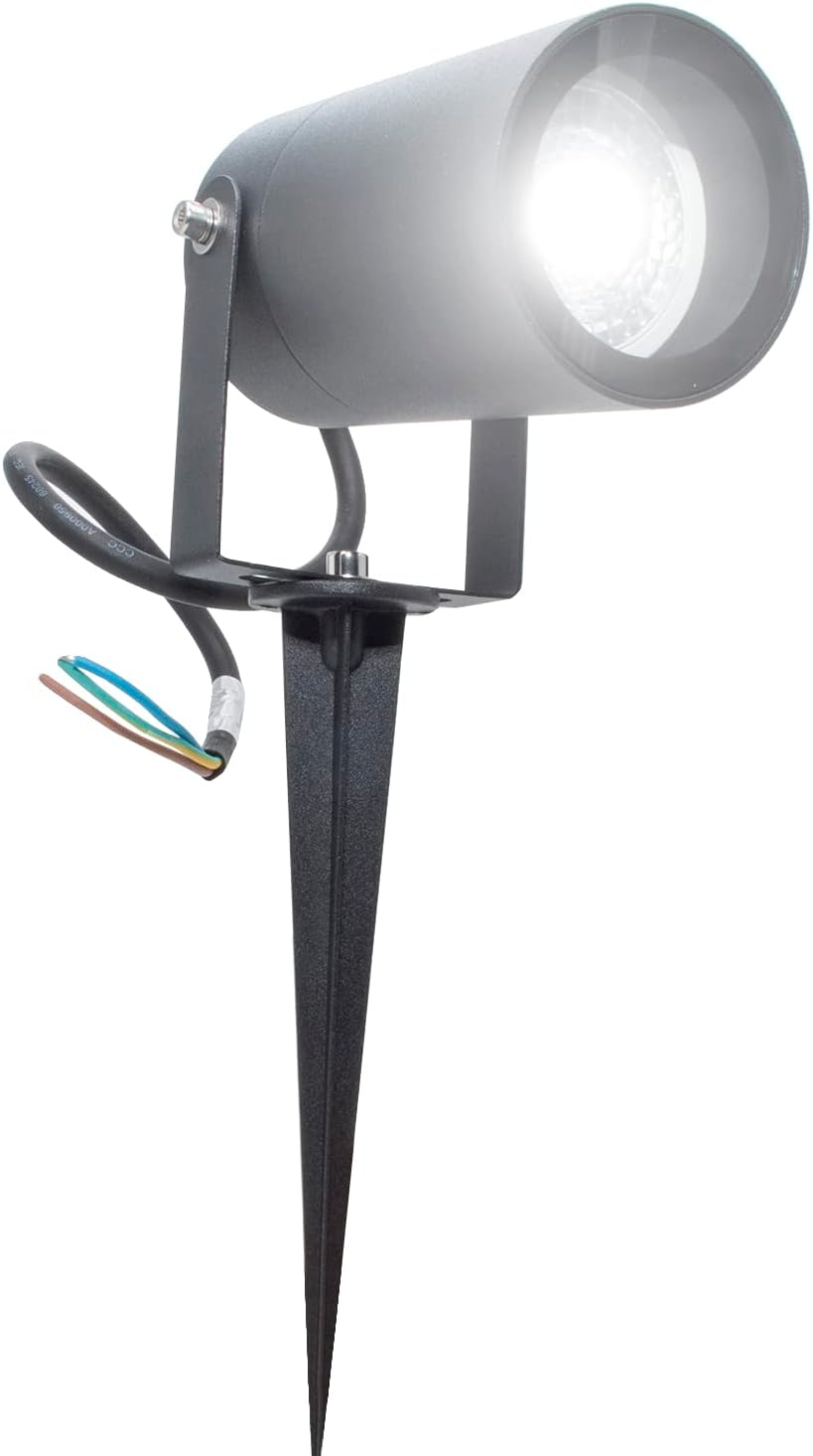 Thumbnail 1 de Planetitaly Faretto SPOT da picchetto orientabile IP65 con attacco GU10 8W, 230V – Nero, 6000K