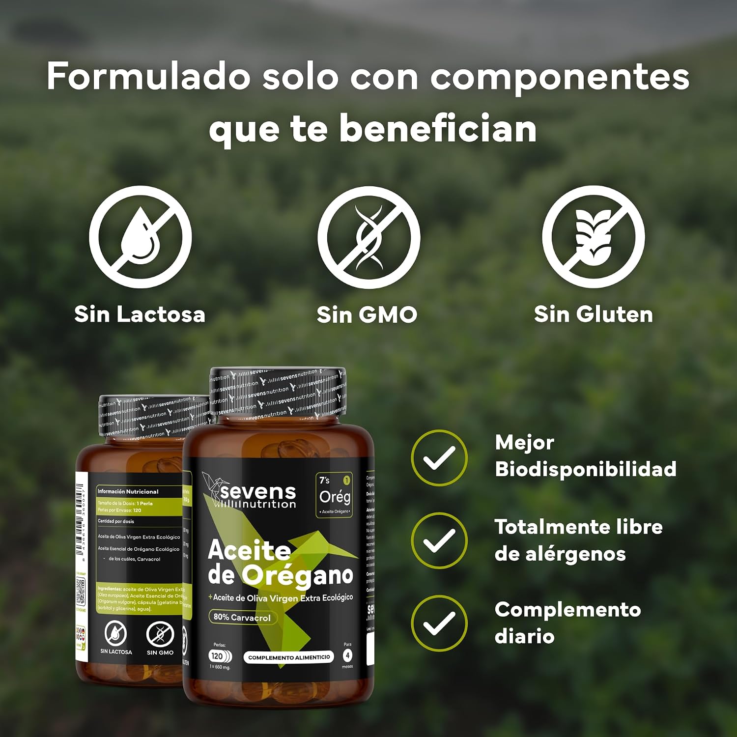 Thumbnail 3 de Aceite de Orégano Cápsulas Orgánico 80% Carvacrol 120 cápsulas