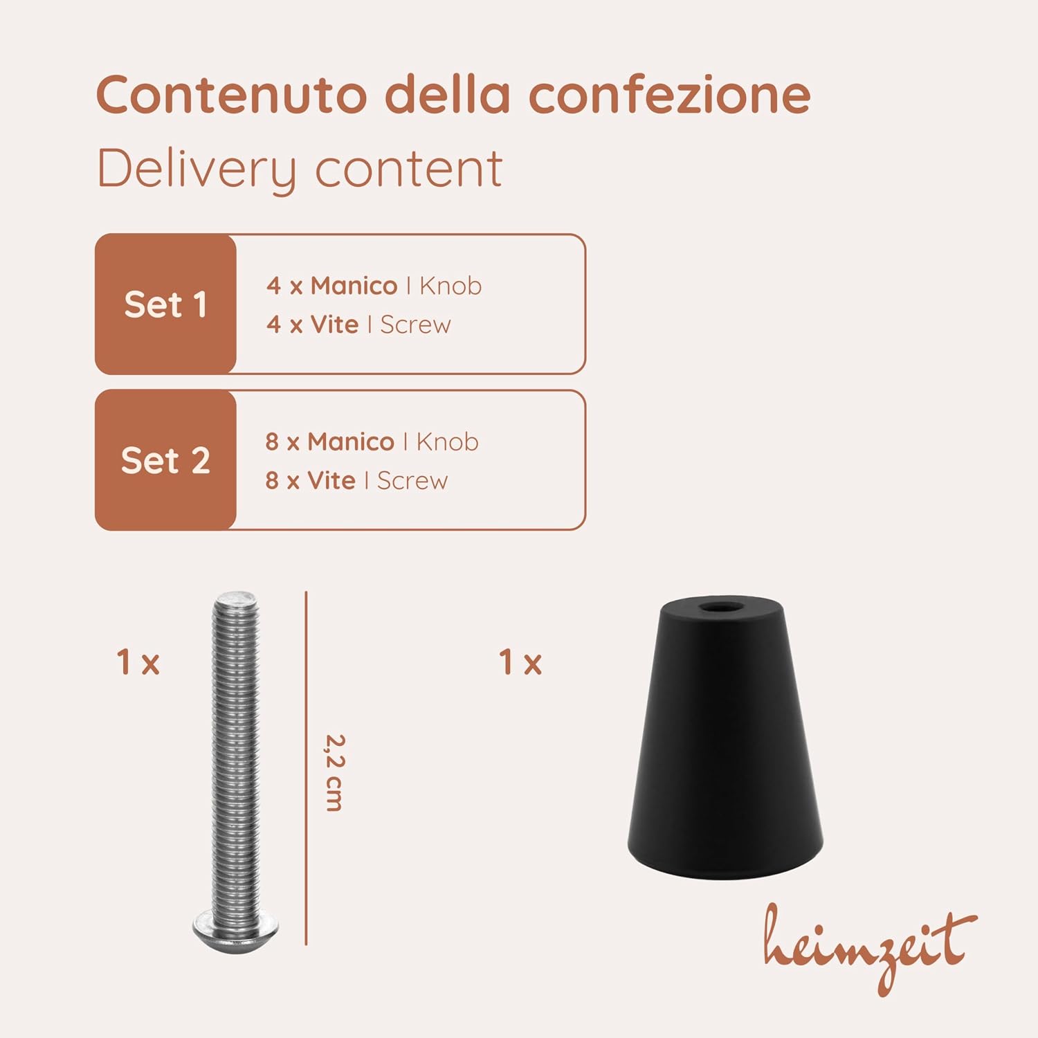 Thumbnail 4 de Heimzeit set di 8 pomelli in alluminio per armadi, cassetti e comodini (nero, tondi)