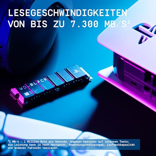 Detalle de WD_BLACK SN850P 2 TB – Offiziell lizenziert für PS5, NVMe M.2 SSD mit Kühlkörper
