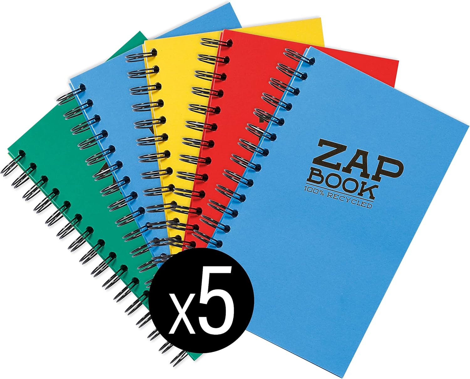 Thumbnail 1 de Clairefontaine 8355Cpack Zap Book – Carnets Spirituels et Croquis, 5x A5, 160 feuilles recyclées