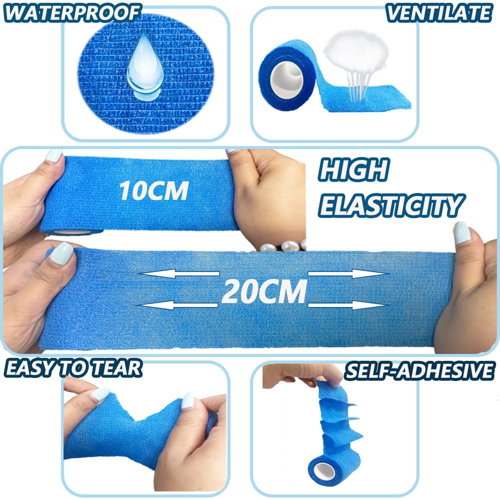 Detalle de ANAMPION 12 Rolls self‑adhesive cohesive tape 7.5cm x 4.5m 🧻