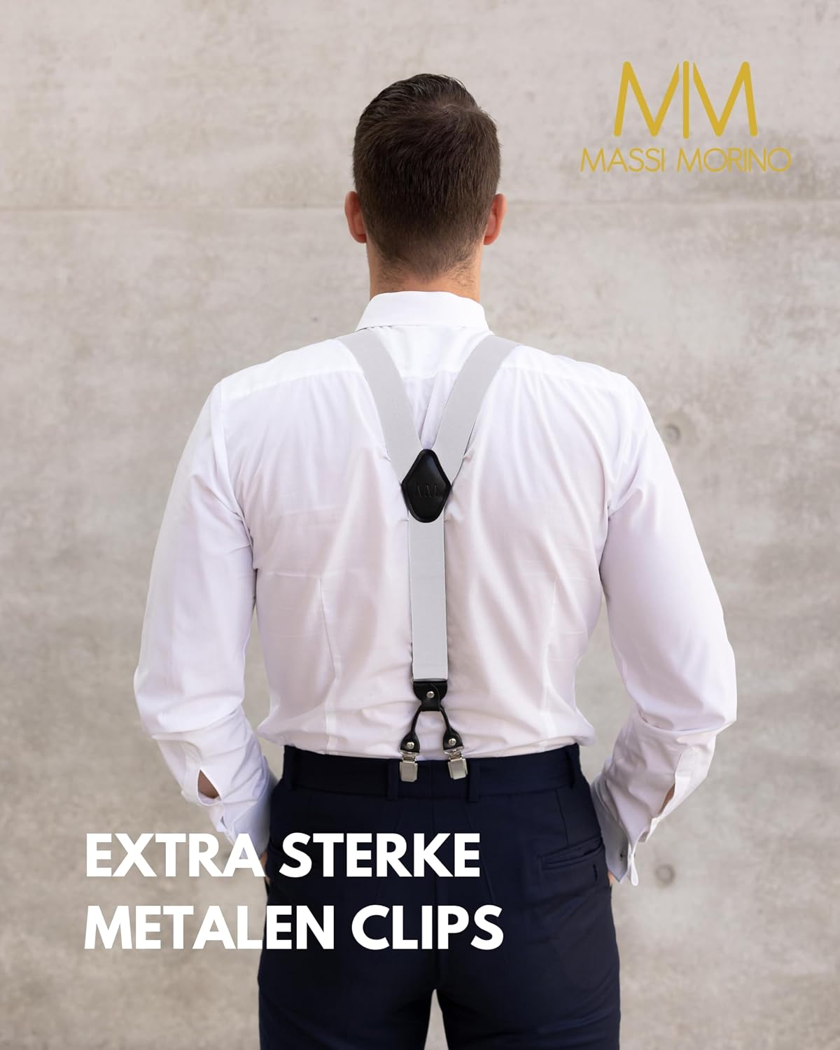 Thumbnail 4 de Massi Morino bretelset met strik, Y-bretels van 3,5 cm en verstelbare lengte