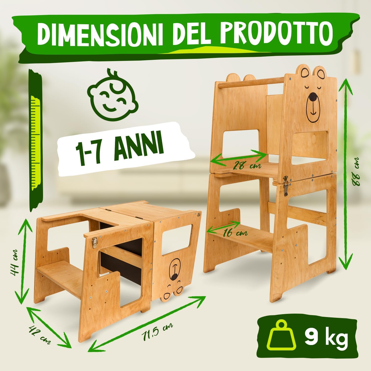 Detalle 2 de KAUZA Torre Montessoriana 3-in-1 40 kg