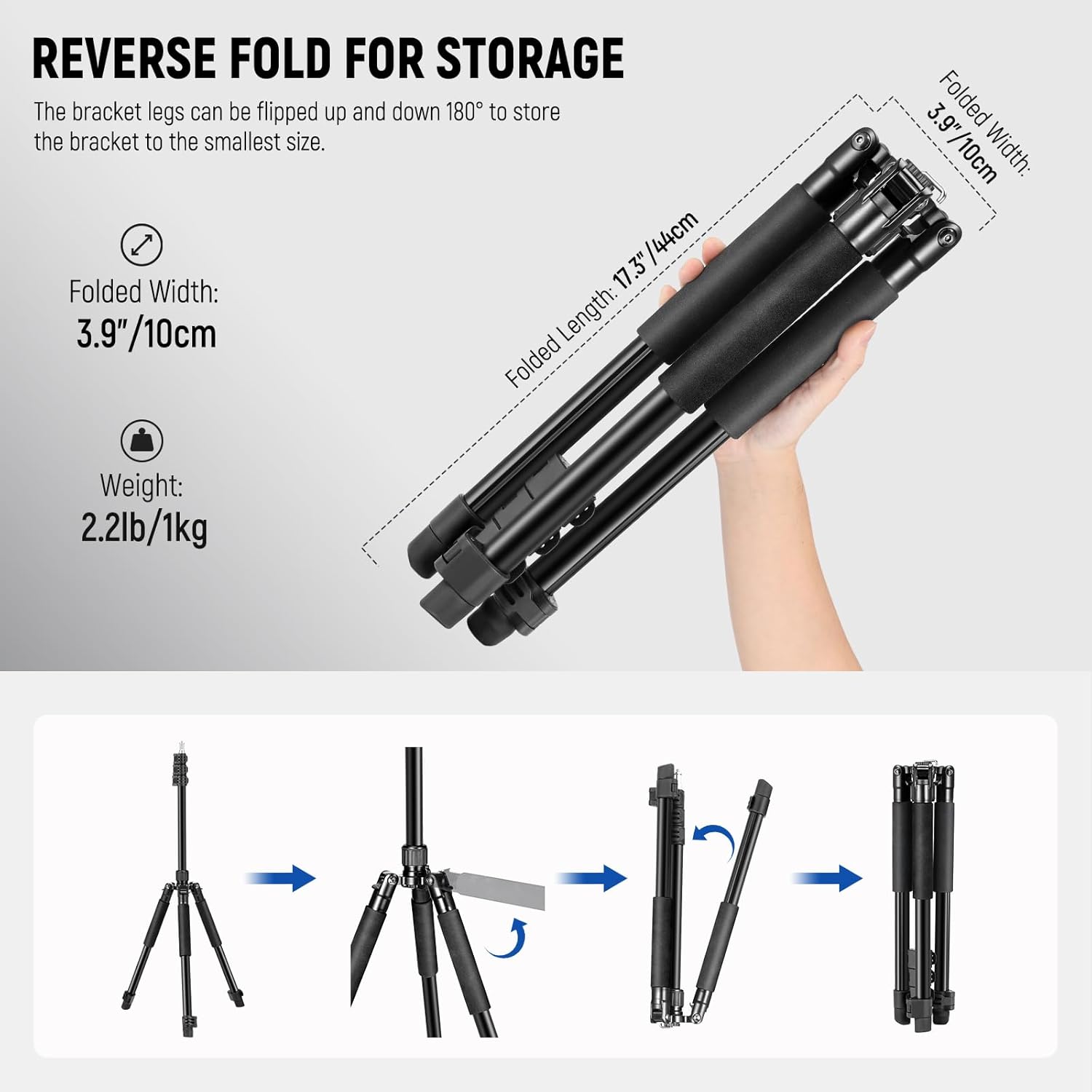 Thumbnail 6 de NEEWER ST195 Aluminium Light Stand with 1/4" Screw (1.5–6.4ft / 47–195cm)