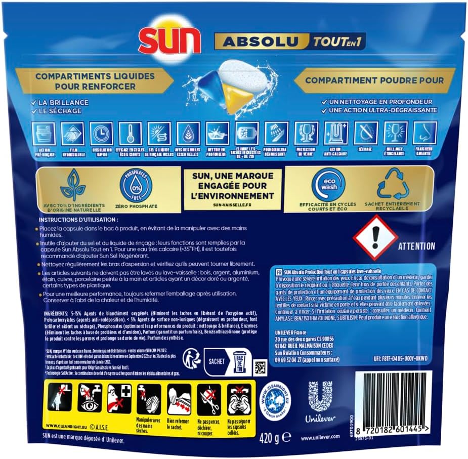 Thumbnail 2 de Sun Pastilles Lave-Vaisselle Absolu Tout-en-1