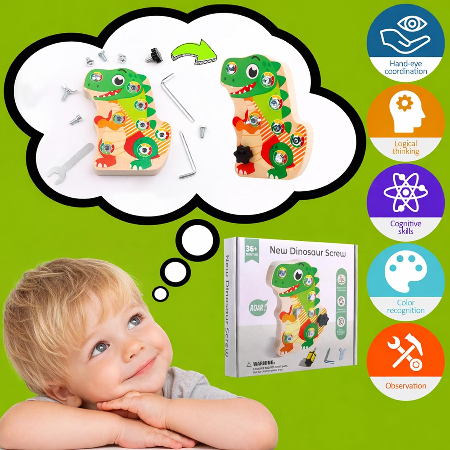 Thumbnail 1 de Liangding Dino Schraubbrett Montessori 8