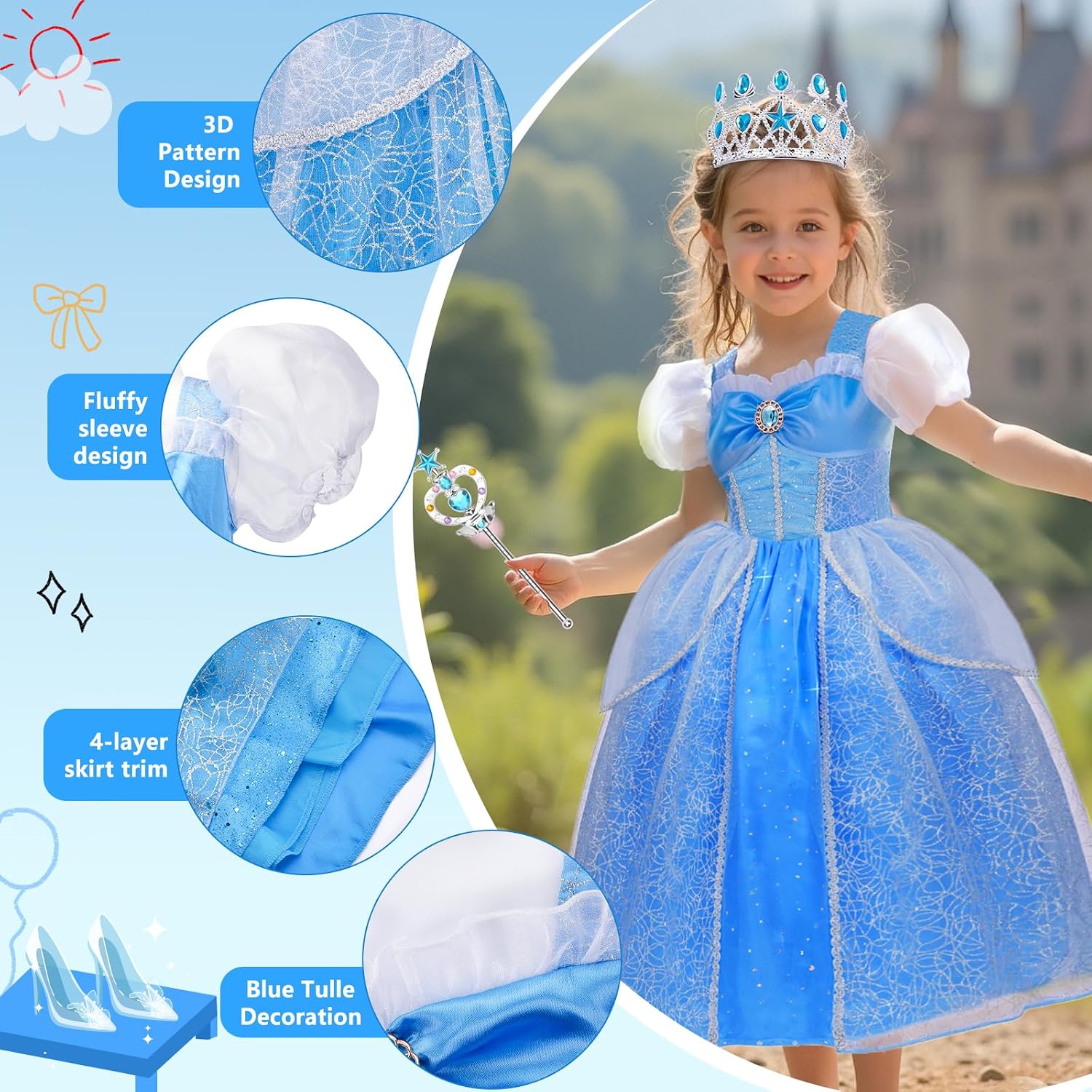 Detalle 2 de MELAND Princess Light Up Dress 3-10