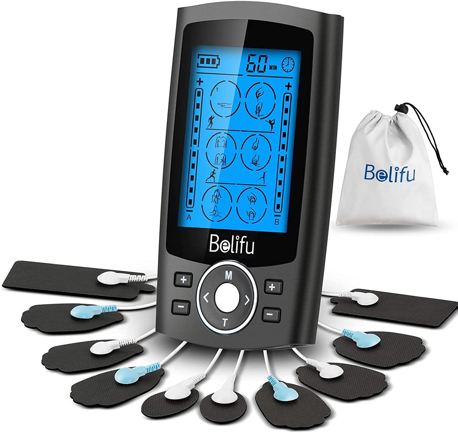 Detalle de Belifu TENS/EMS muscle stimulator, 24 modes
