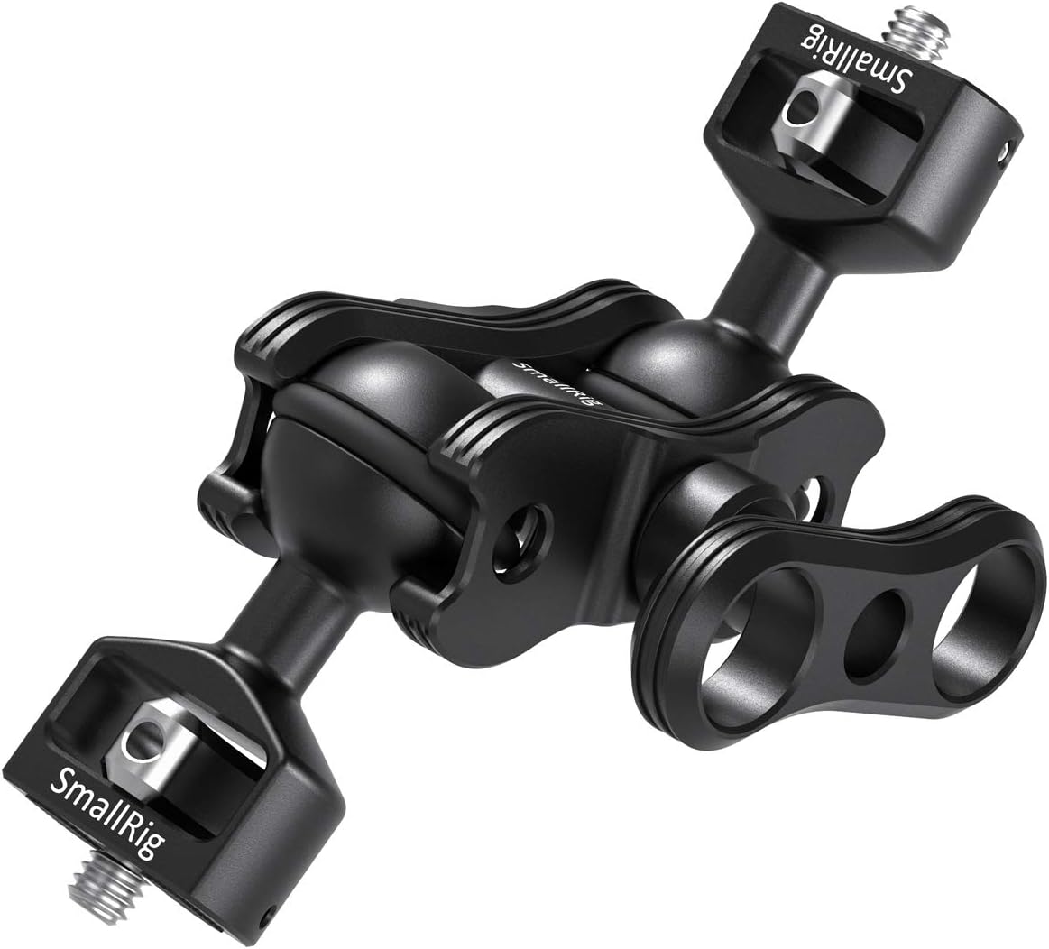 Detalle de SmallRig Articulating Arm 2070B mit doppeltem 360°-Kugelkopf und 1/4-Zoll-Schraubadapter