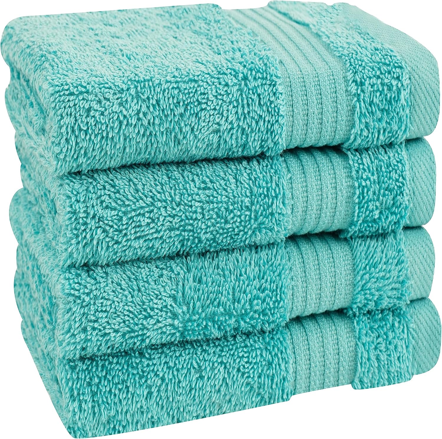 Thumbnail 2 de Cotton Paradise Turkish Cotton Washcloth Set — 4 Pack, 13" x 13", Turquoise