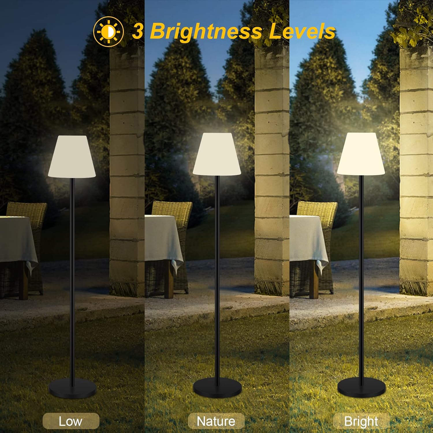 Thumbnail 3 de Solar-Stehlampe Innen & Outdoor – IP65, USB-Aufladung, dimmbare RGB-Lichter, höhenverstellbar