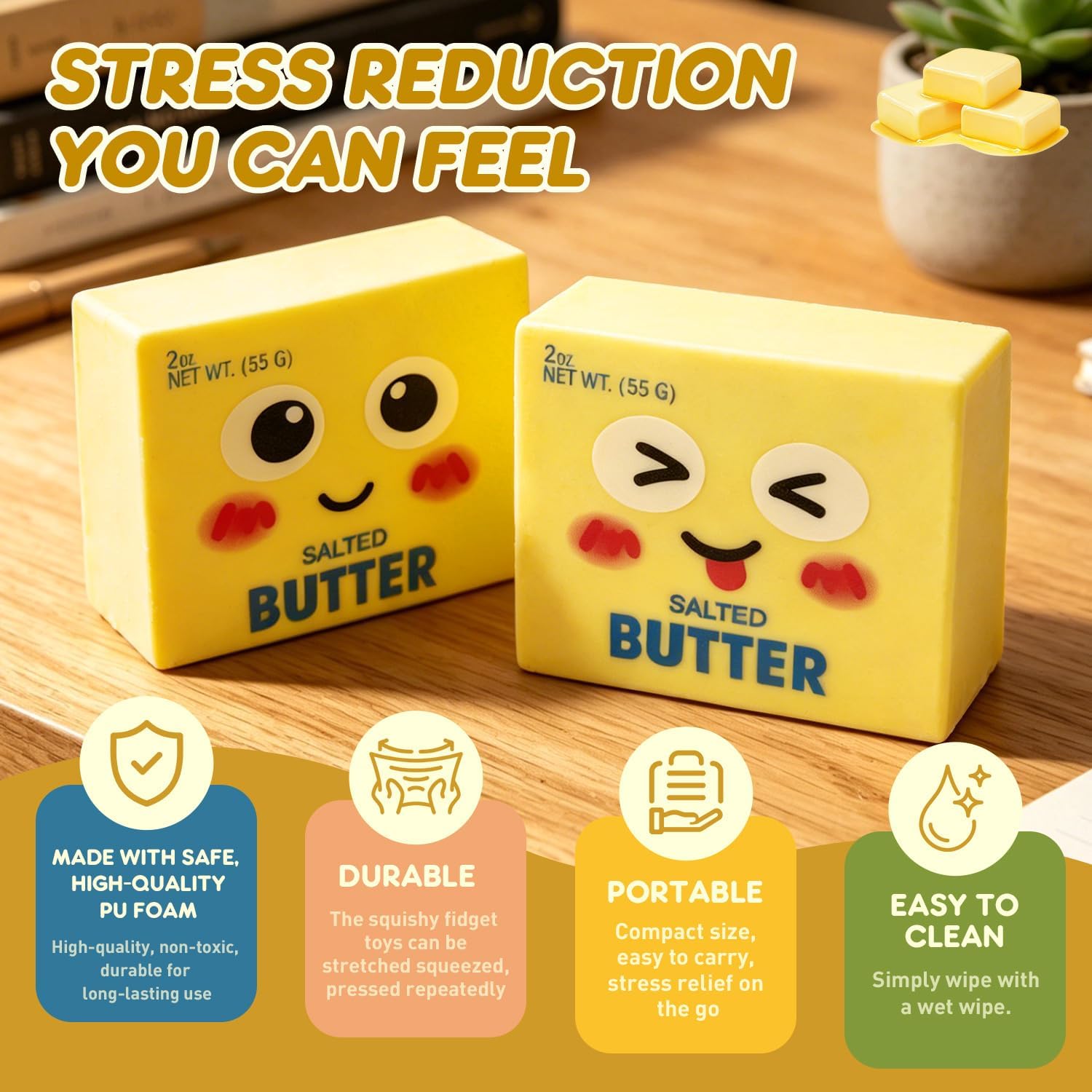 Detalle de CKXMHM Butter Squishy Toys: New Upgraded Smile Face Dumpling for Stress Relief and Desk Decor