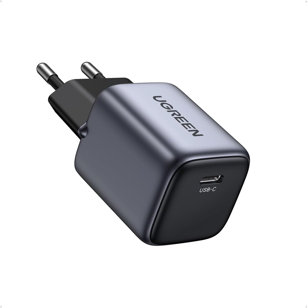 Detalle de UGREEN Nexode 30W GaN II USB-C-lader, zwart met één poort