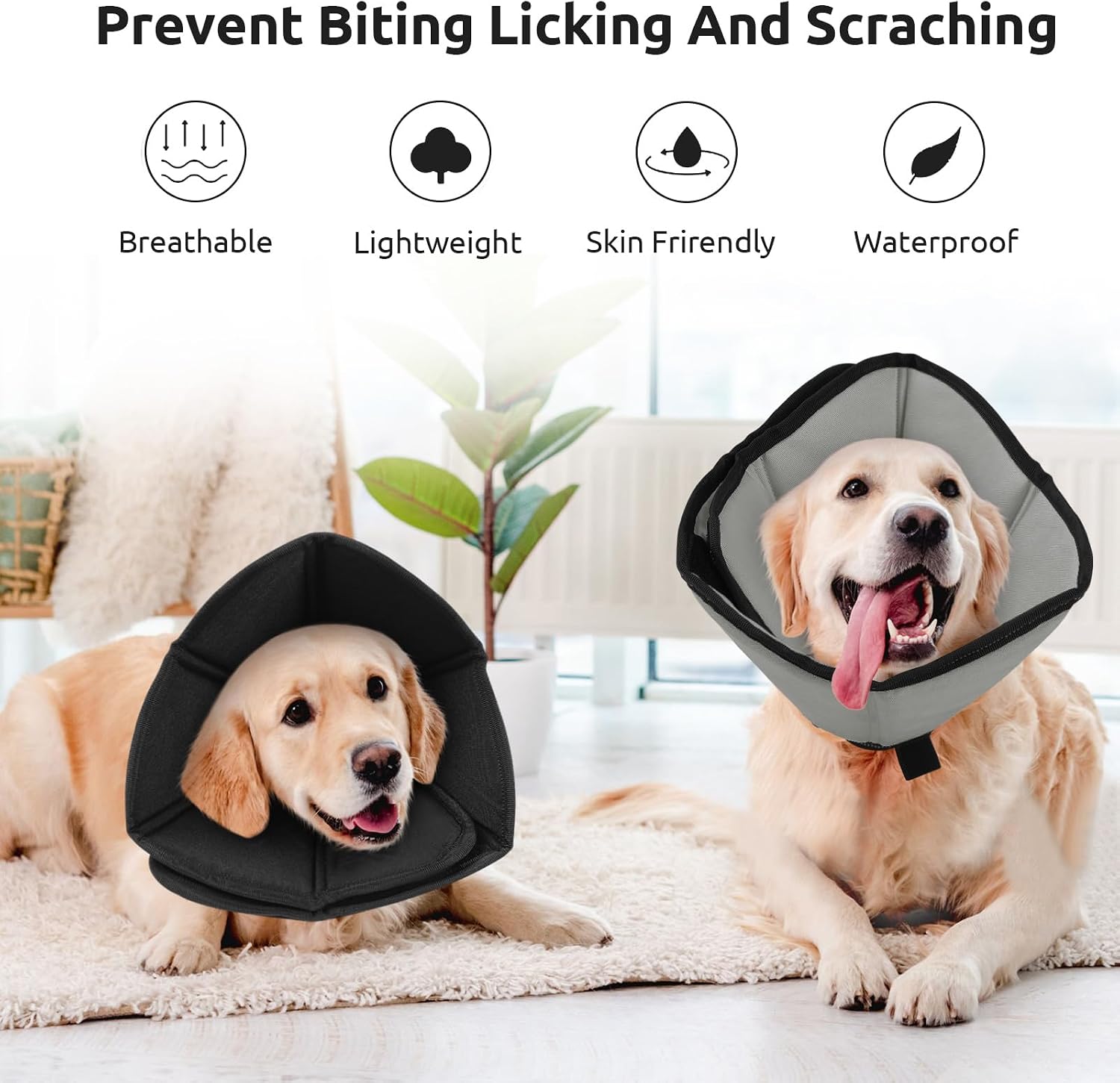 Thumbnail 4 de PUZAUKAL weicher Halskragen für Hunde nach OP – verstellbarer Anti-Leckschutz (Grau, XL)