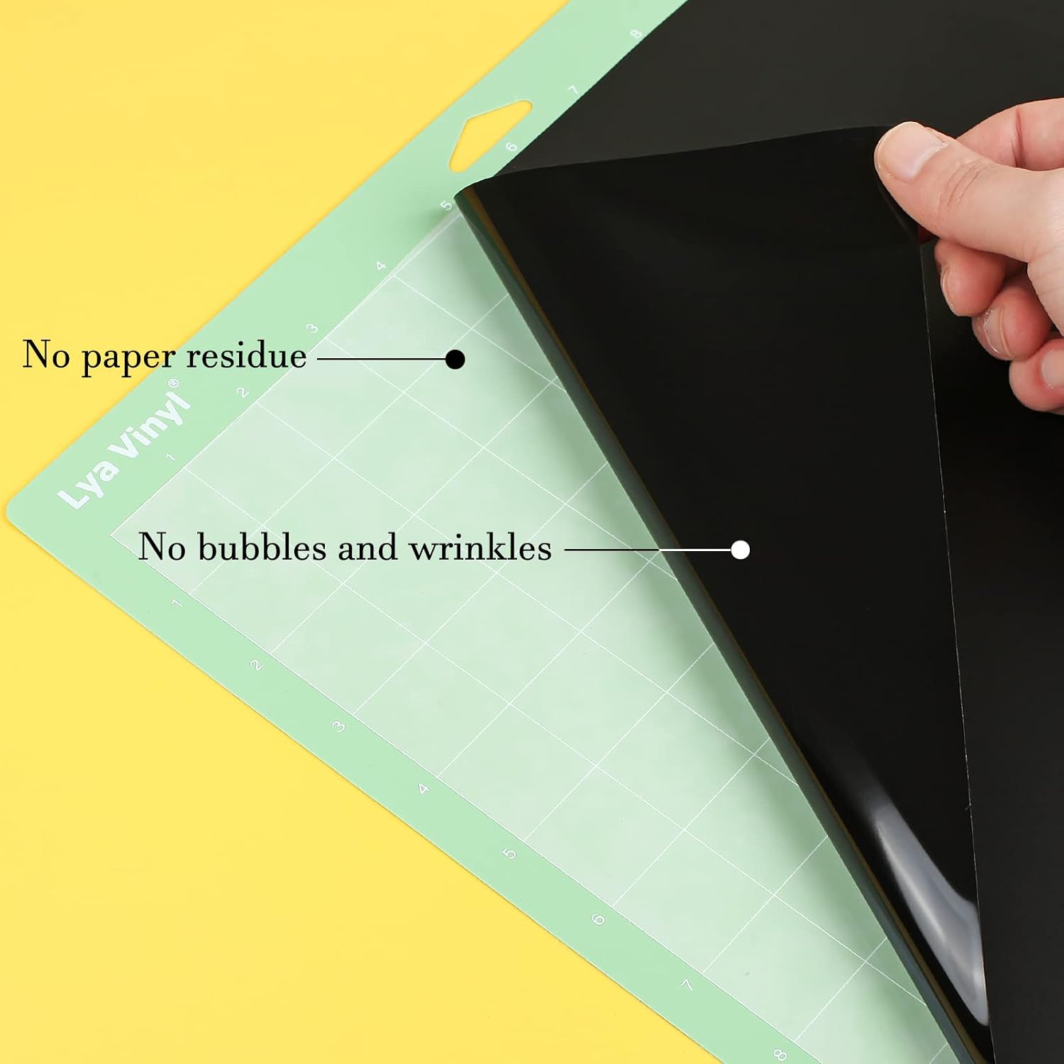 Detalle de Lya Vinyl Mattschwarz Plotterfolie Vinyl – 30,5 x 500 cm PET für Cricut & Craft Cutter