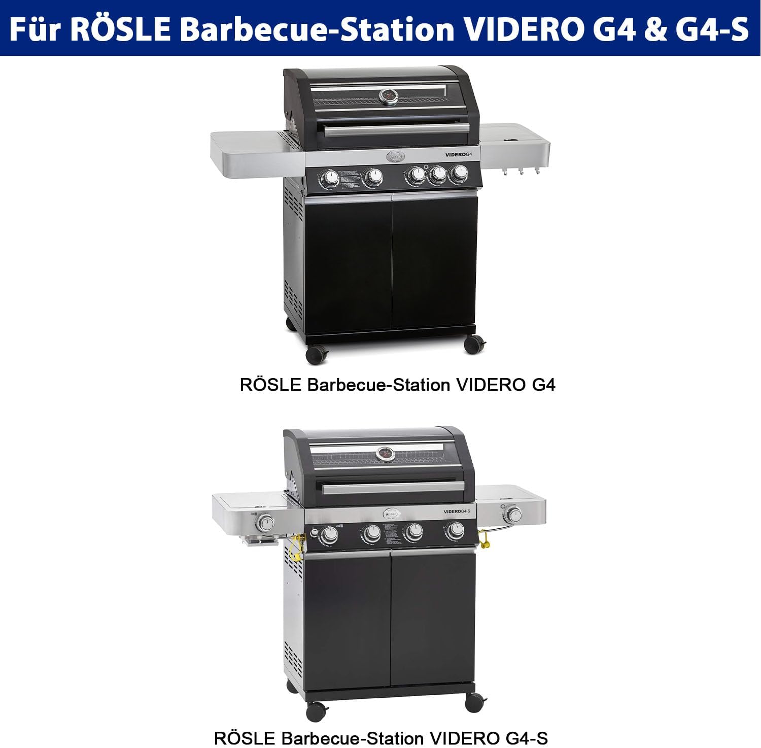 Detalle 2 de Abdeckhaube Wetterschutzhülle für Rösle VIDERO G4/G4-S Gasgrill – 600D Oxford, wasserdicht