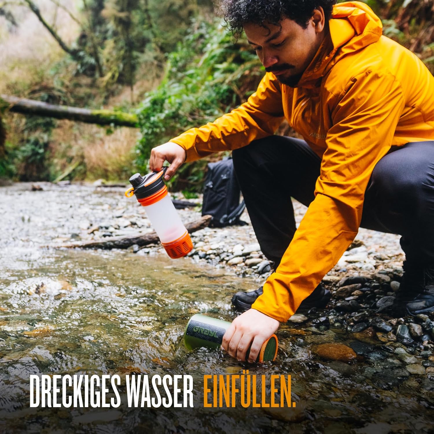 Thumbnail 2 de GRAYL GeoPress 710 ml Outdoor-Wasserfilter (Oasis Green) – Trinkwasser auf Knopfdruck für Camping & Reisen