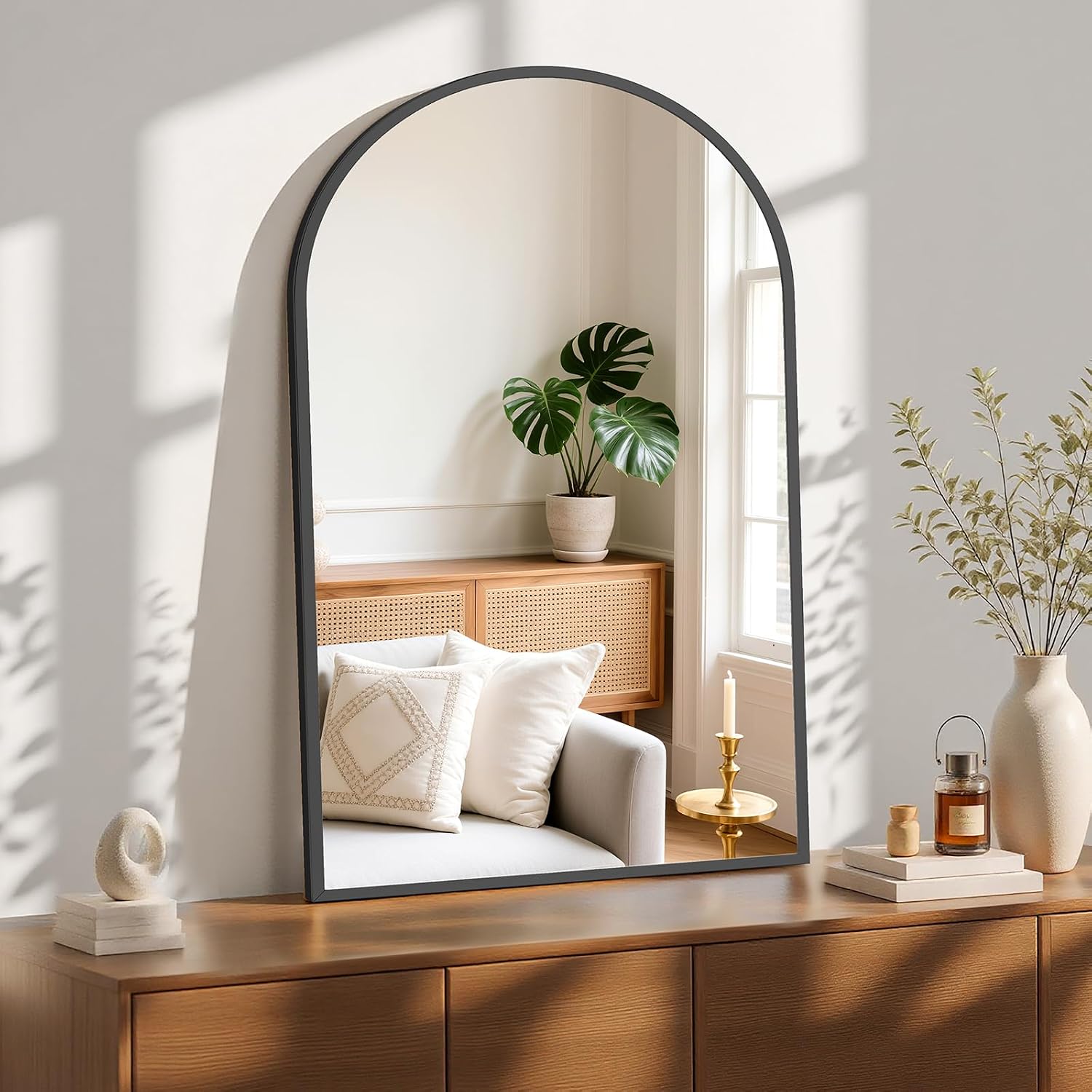 Detalle 1 de Sweetcrispy Arched Bathroom Mirror 26.5 x 38 inches