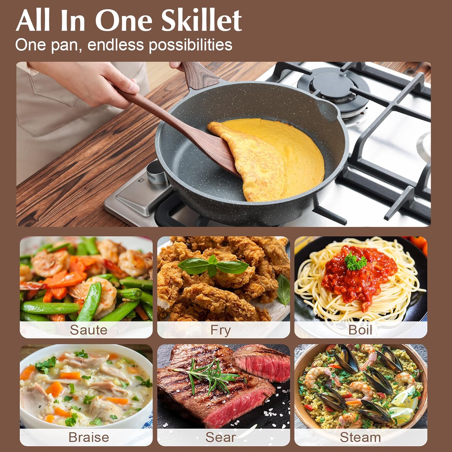 Thumbnail 5 de SENSARTE Nonstick Cookware Set 16-Piece